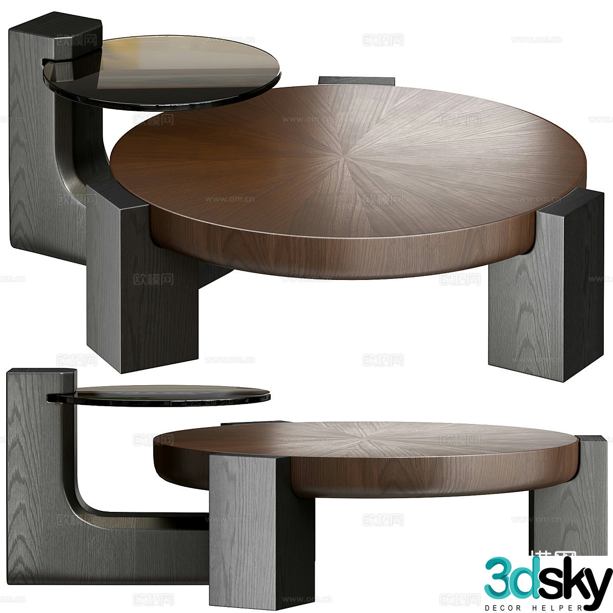Modern medieval style coffee table 3D model
