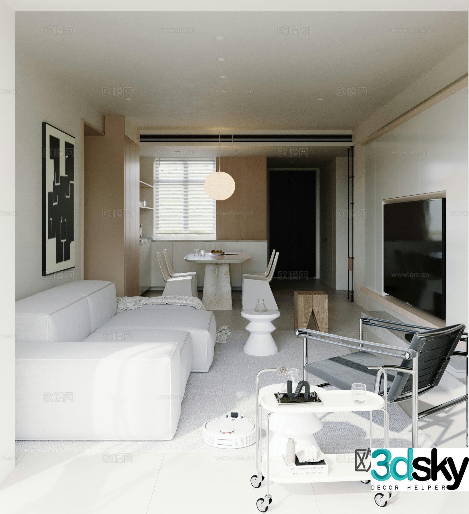 Modern Italian dining room 3d model