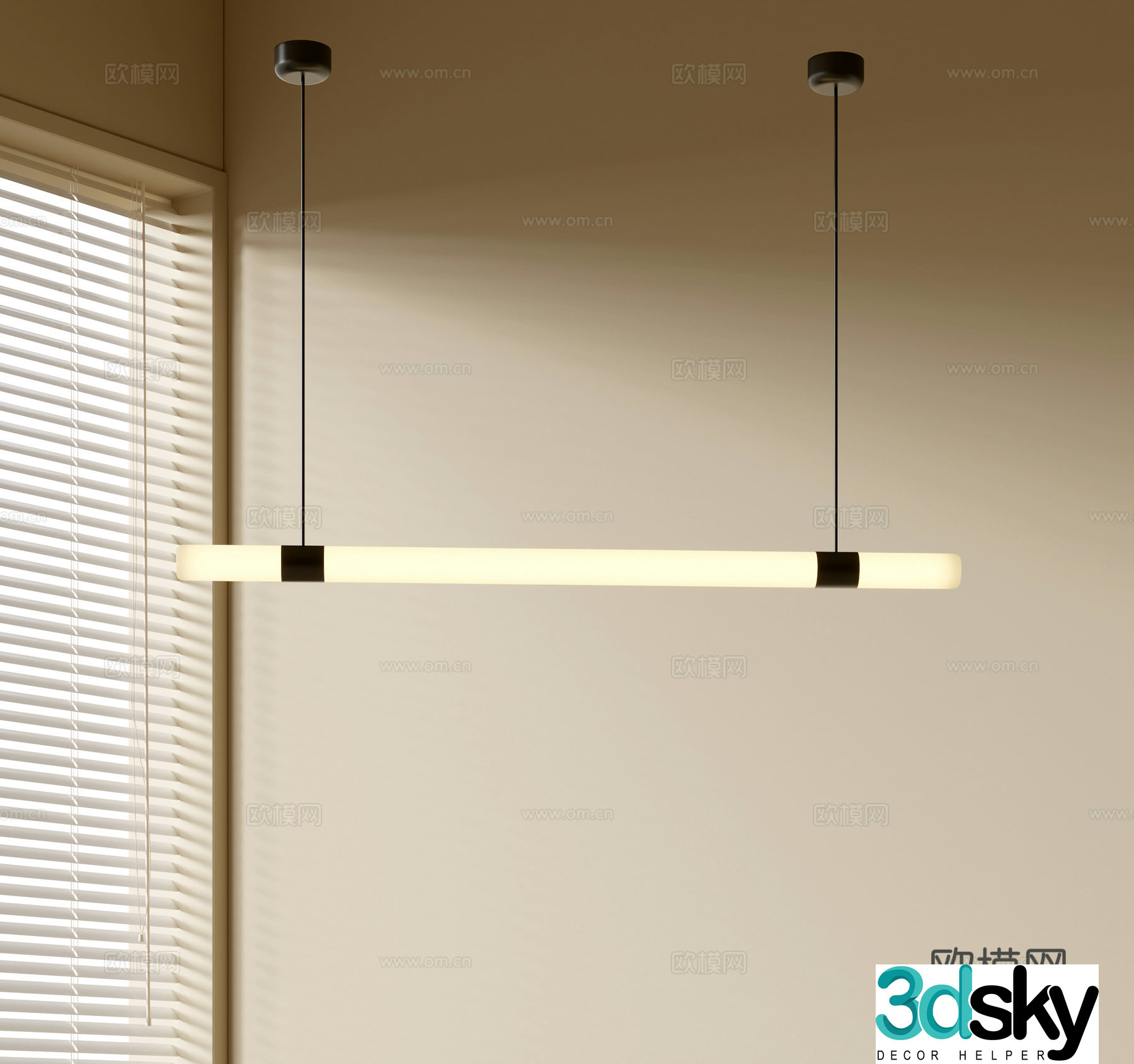 Modern simple chandeliers Nordic style chandeliers Mediterranean style chandeliers Study lamp combination Restaurant lamp 3D model