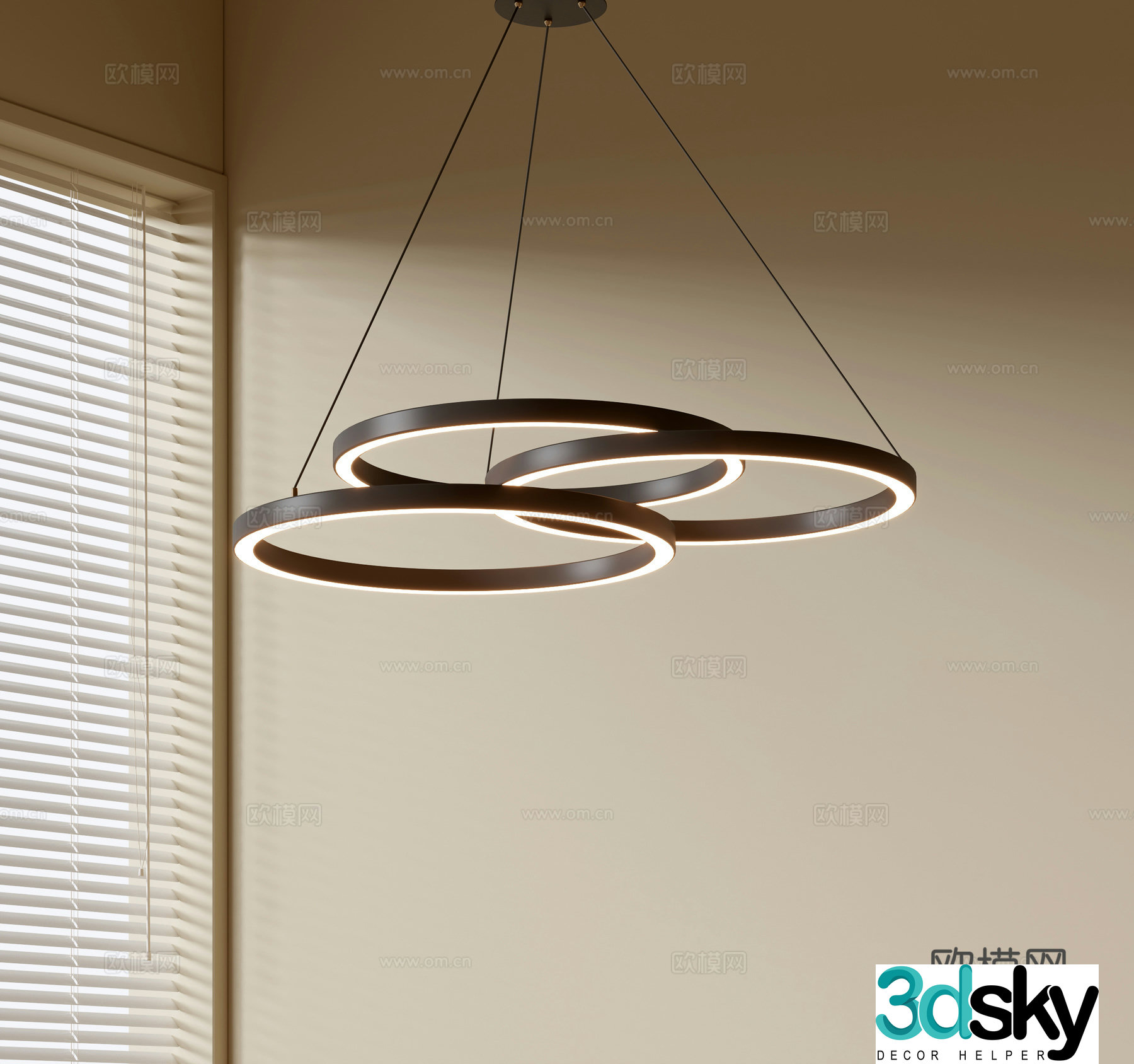 Modern simple chandeliers Nordic style chandeliers Mediterranean style chandeliers Study lamp combination Restaurant lamp 3D model