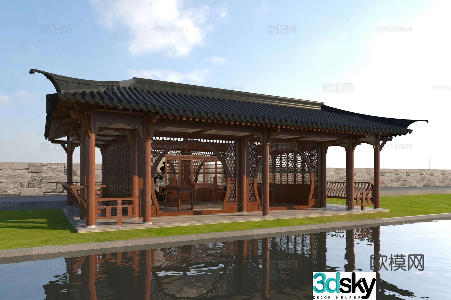 Chinese -style pavilion pavilion 3D model