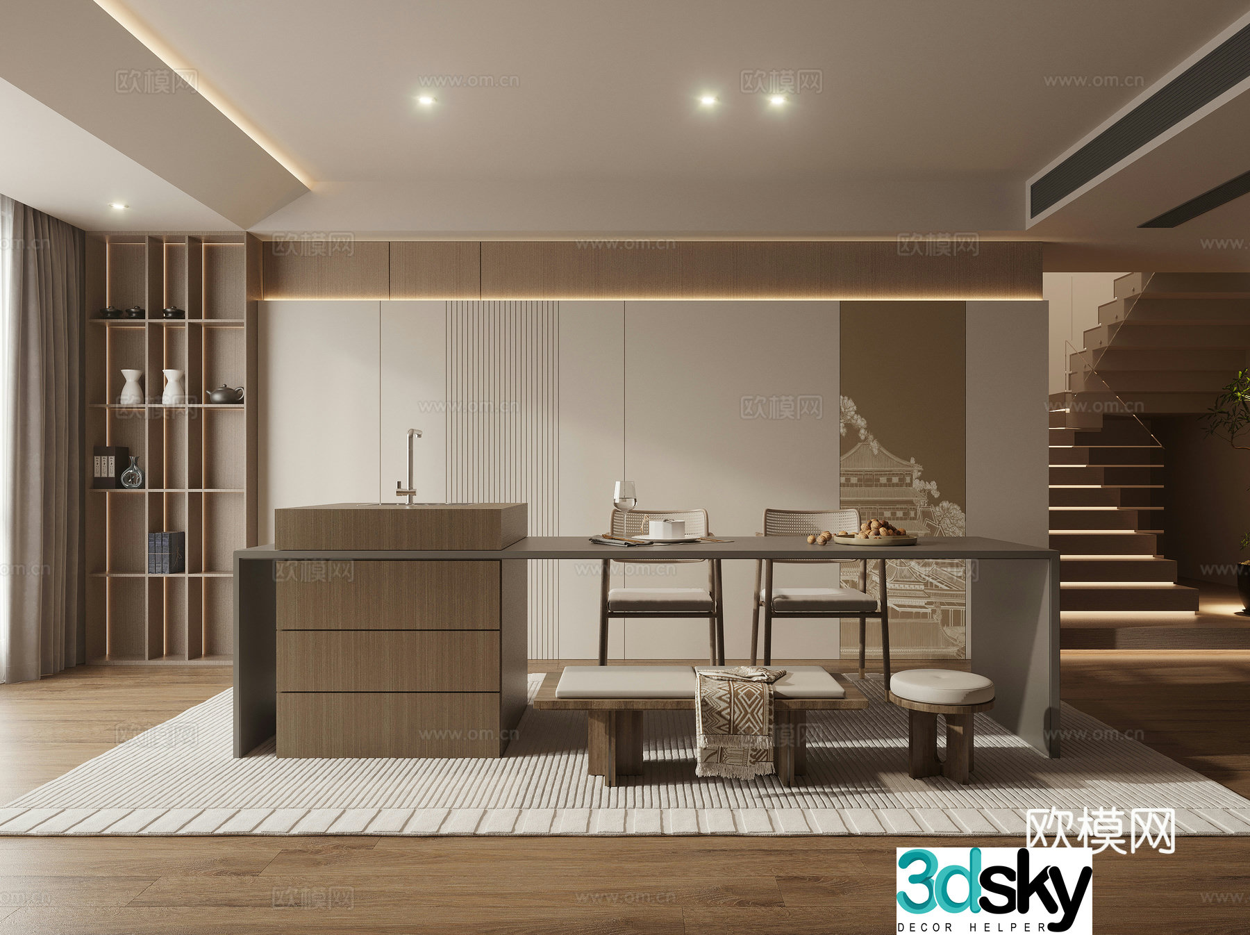 New Chinese Zen Restaurant 3D Model