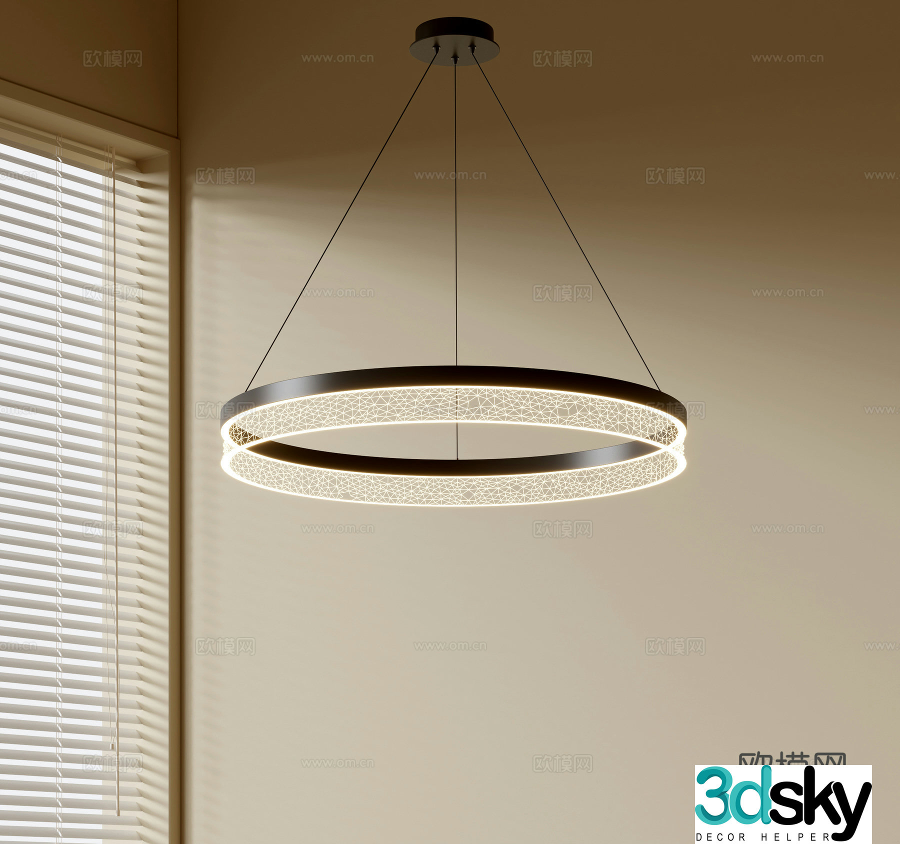 Modern simple chandeliers Nordic style chandeliers Mediterranean style chandeliers Study lamp combination Restaurant lamp 3D model