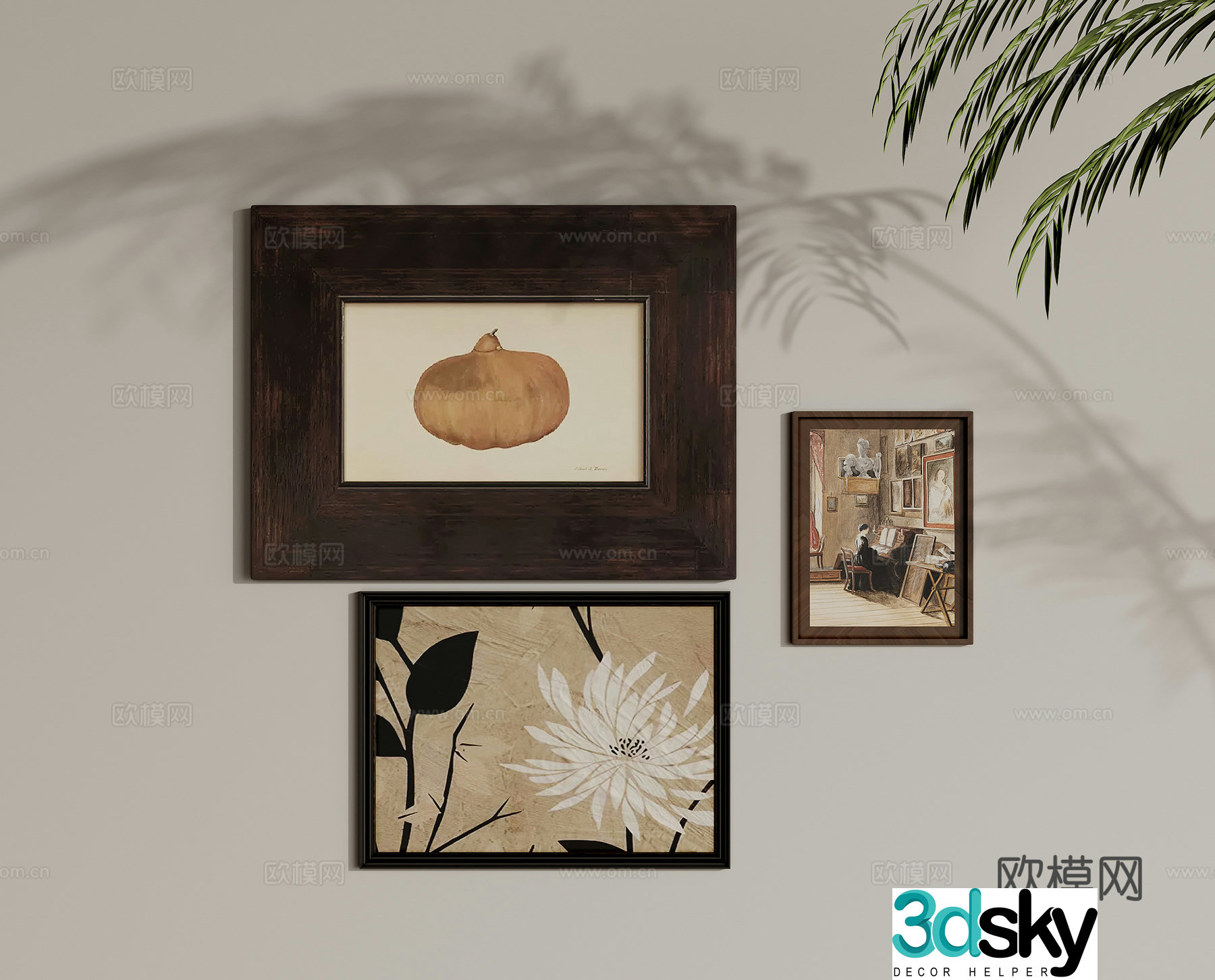 Combination hanging painting 3D model