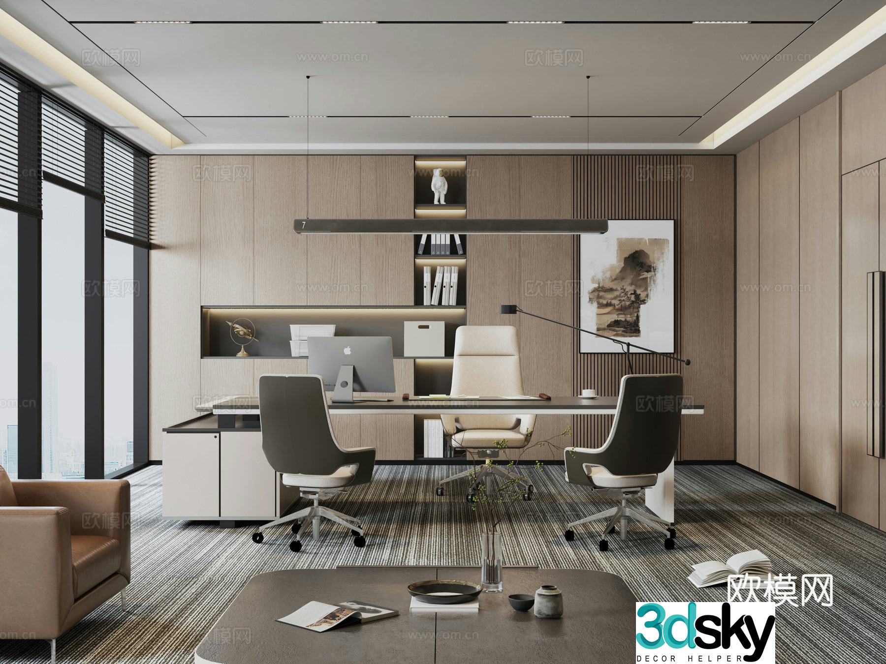 Modern manager office 3d model
