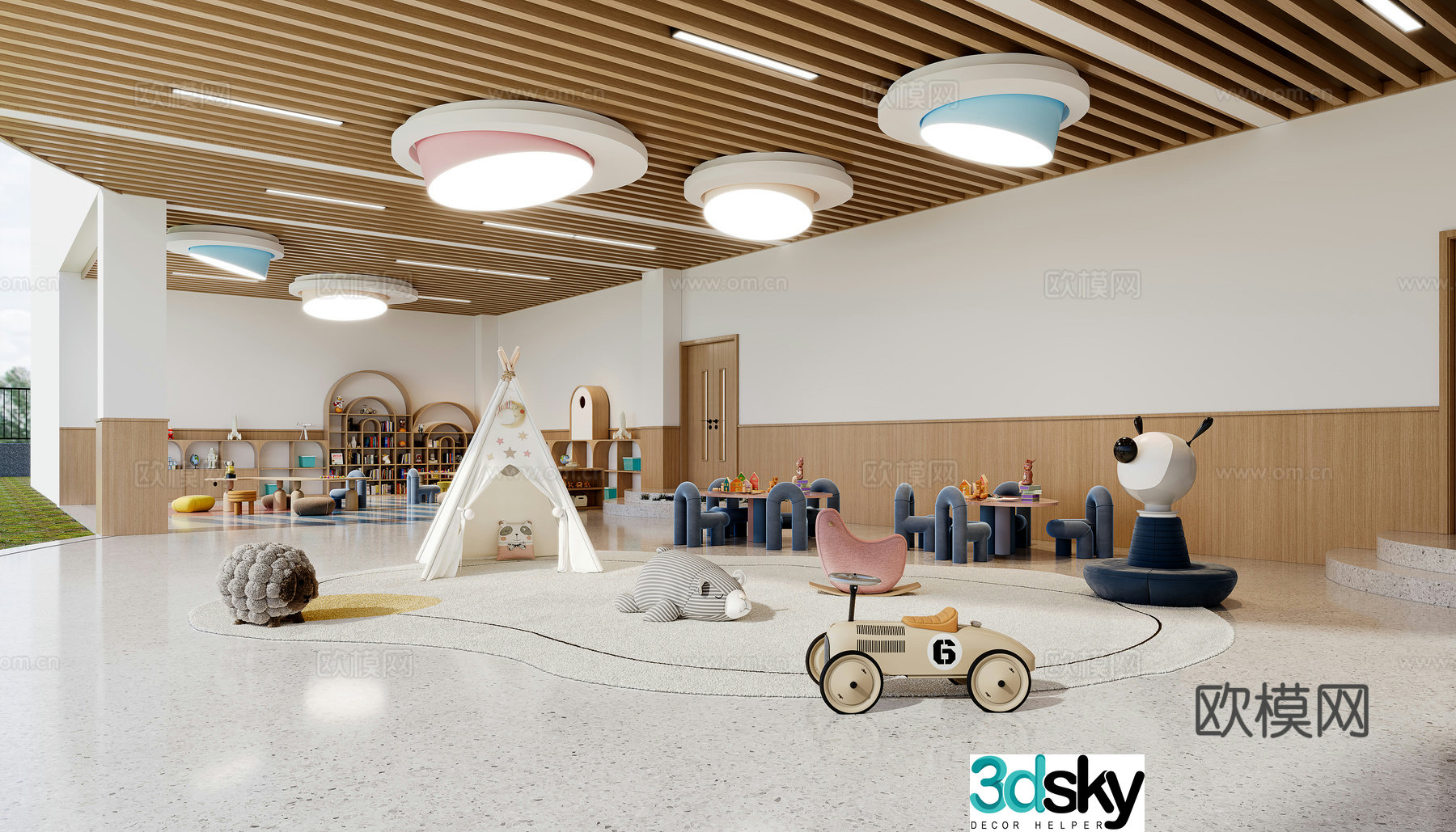 Modern kindergarten classroom 3D model