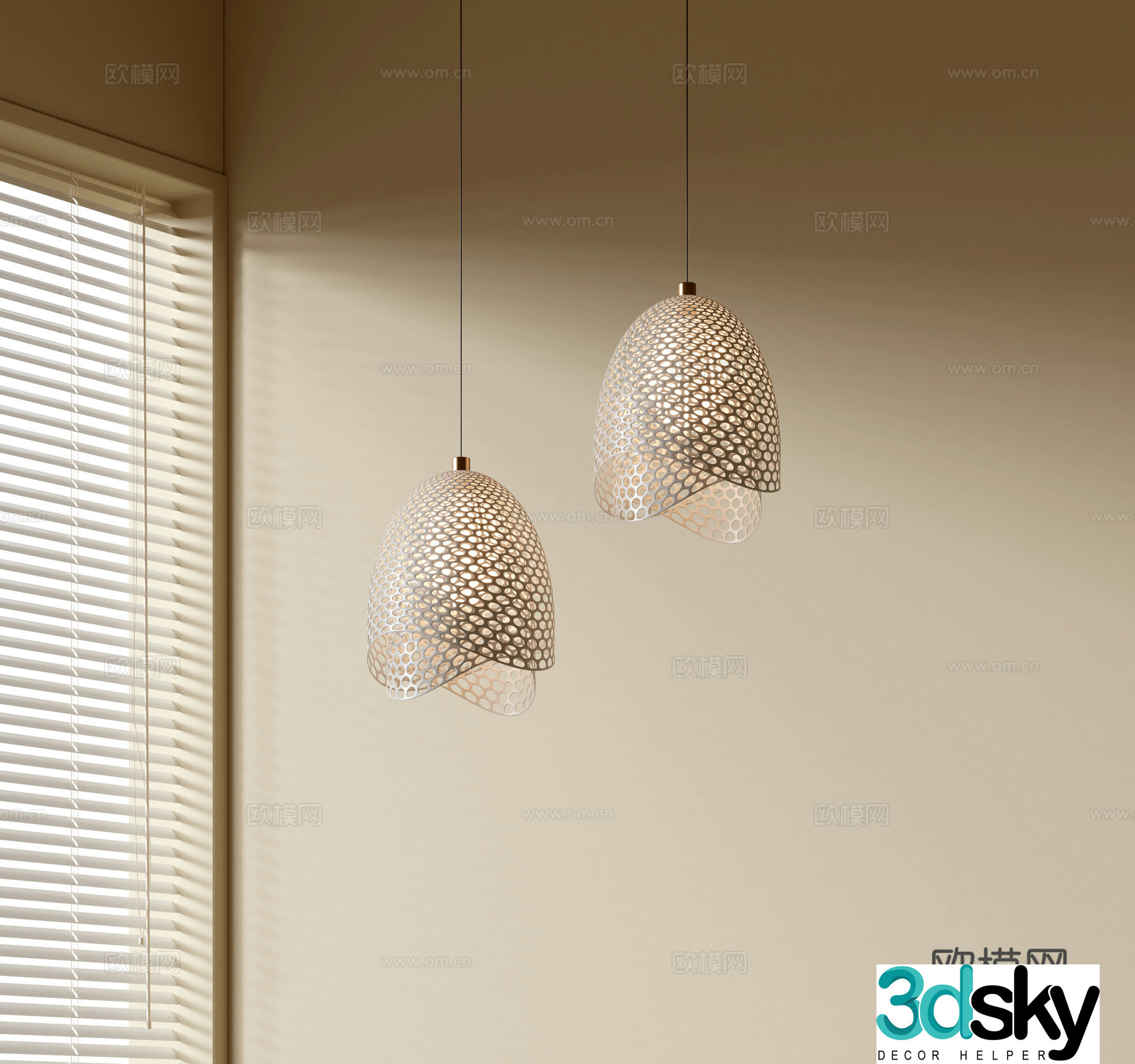 Modern simple chandeliers Nordic style chandeliers Mediterranean style chandeliers Study lamp combination Restaurant lamp 3D model