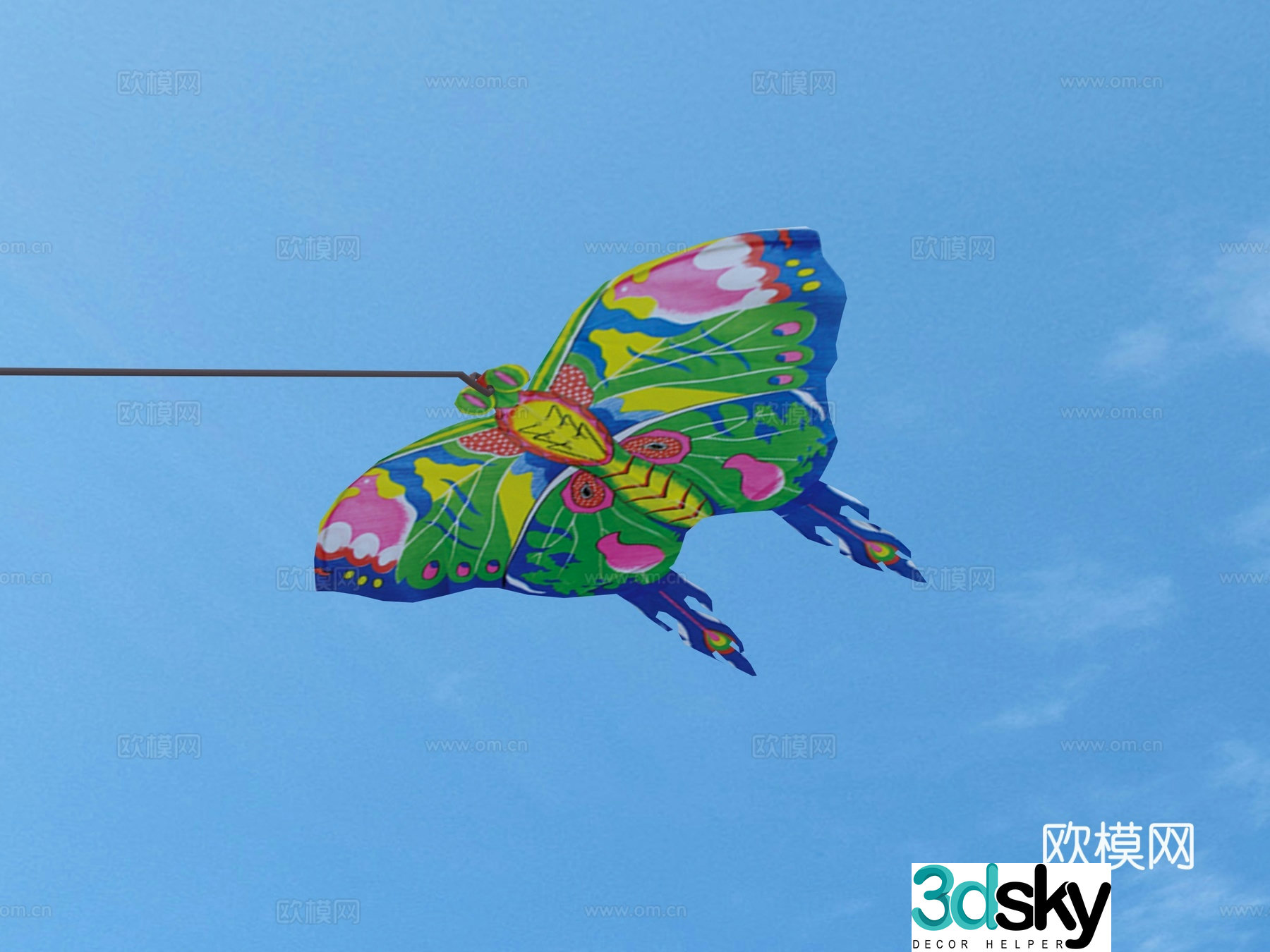 Kite toys ornaments decorative 3d model