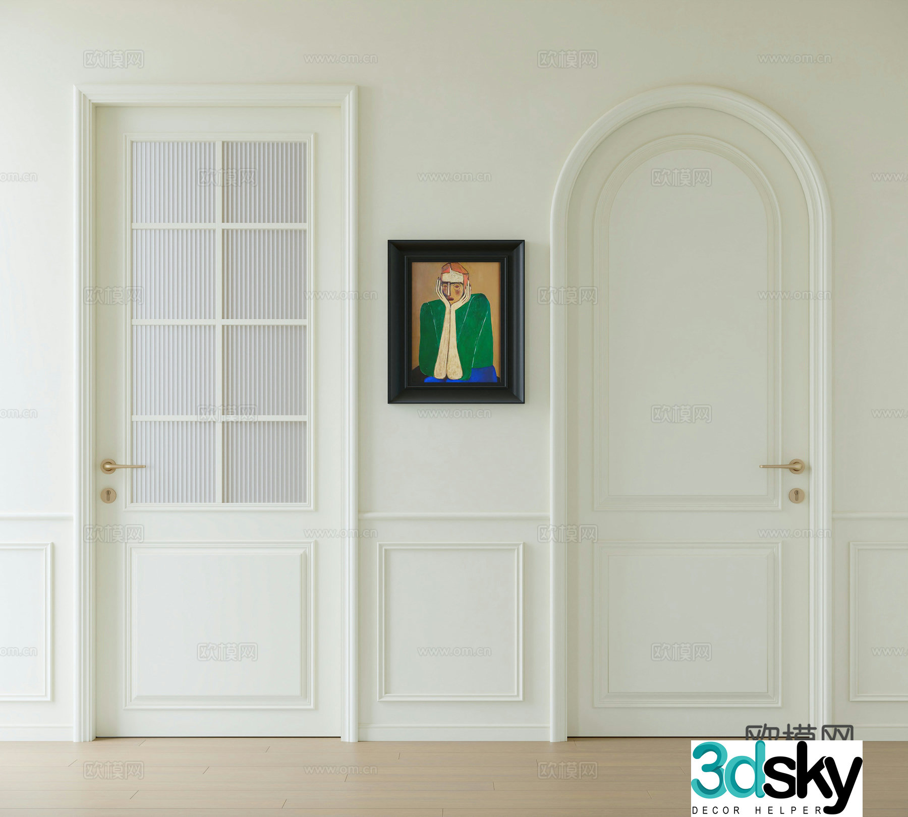 European single door 3D model