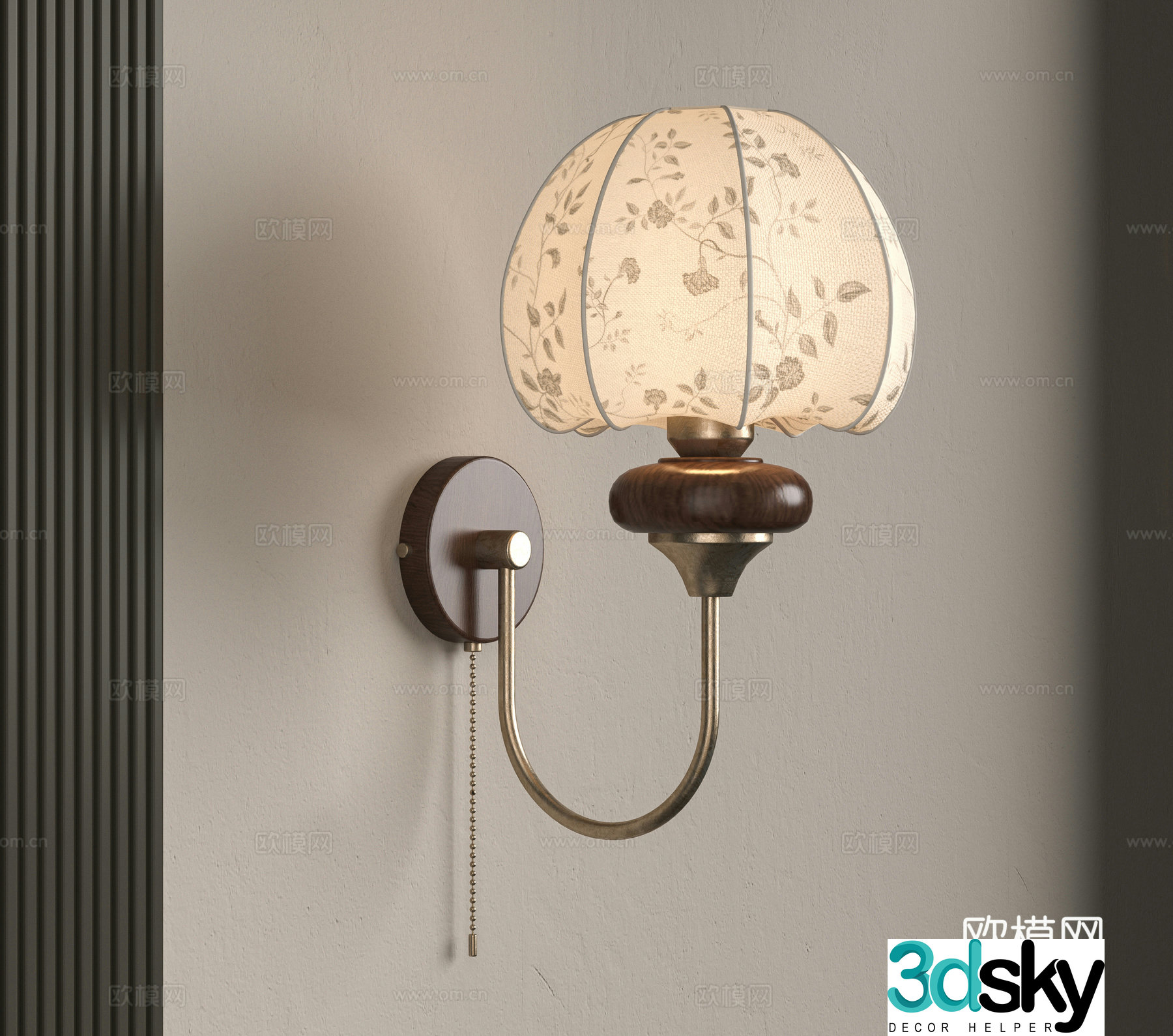 3D model of medieval style wall light