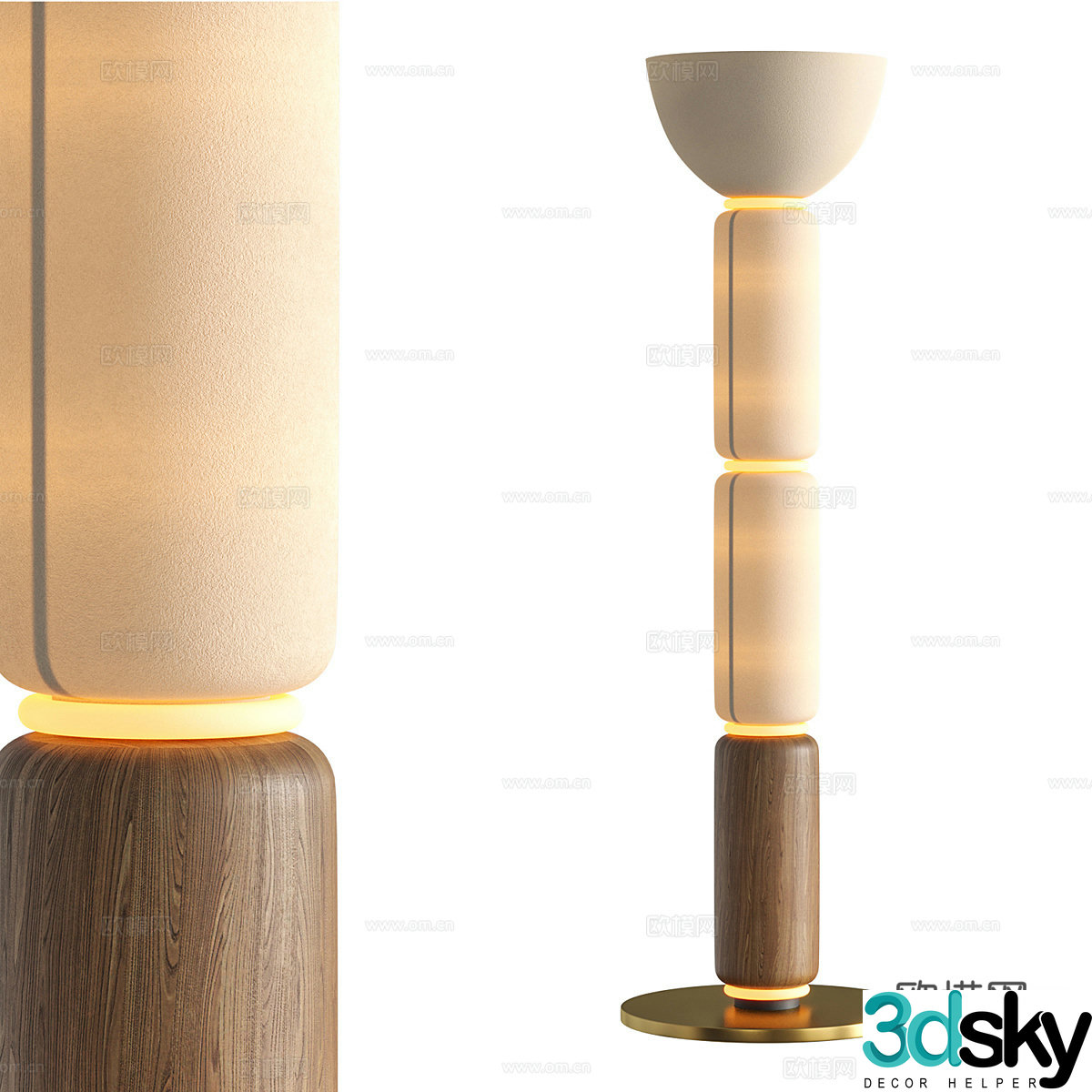 Middle-aged floor lamp 3d model