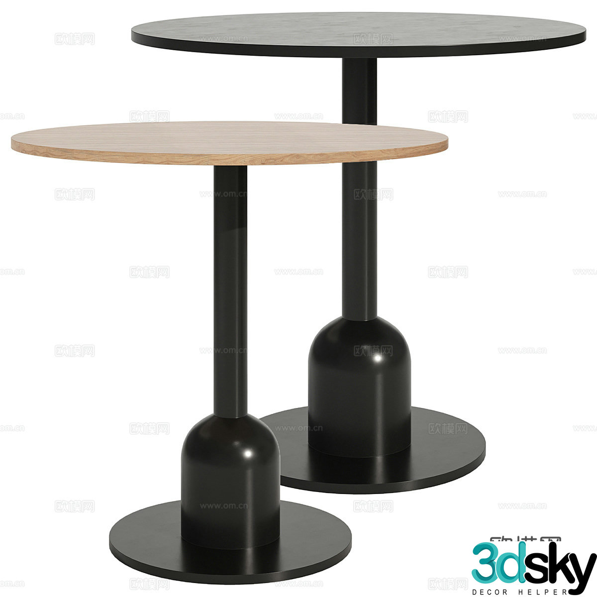 New Chinese style side several round several 3D model