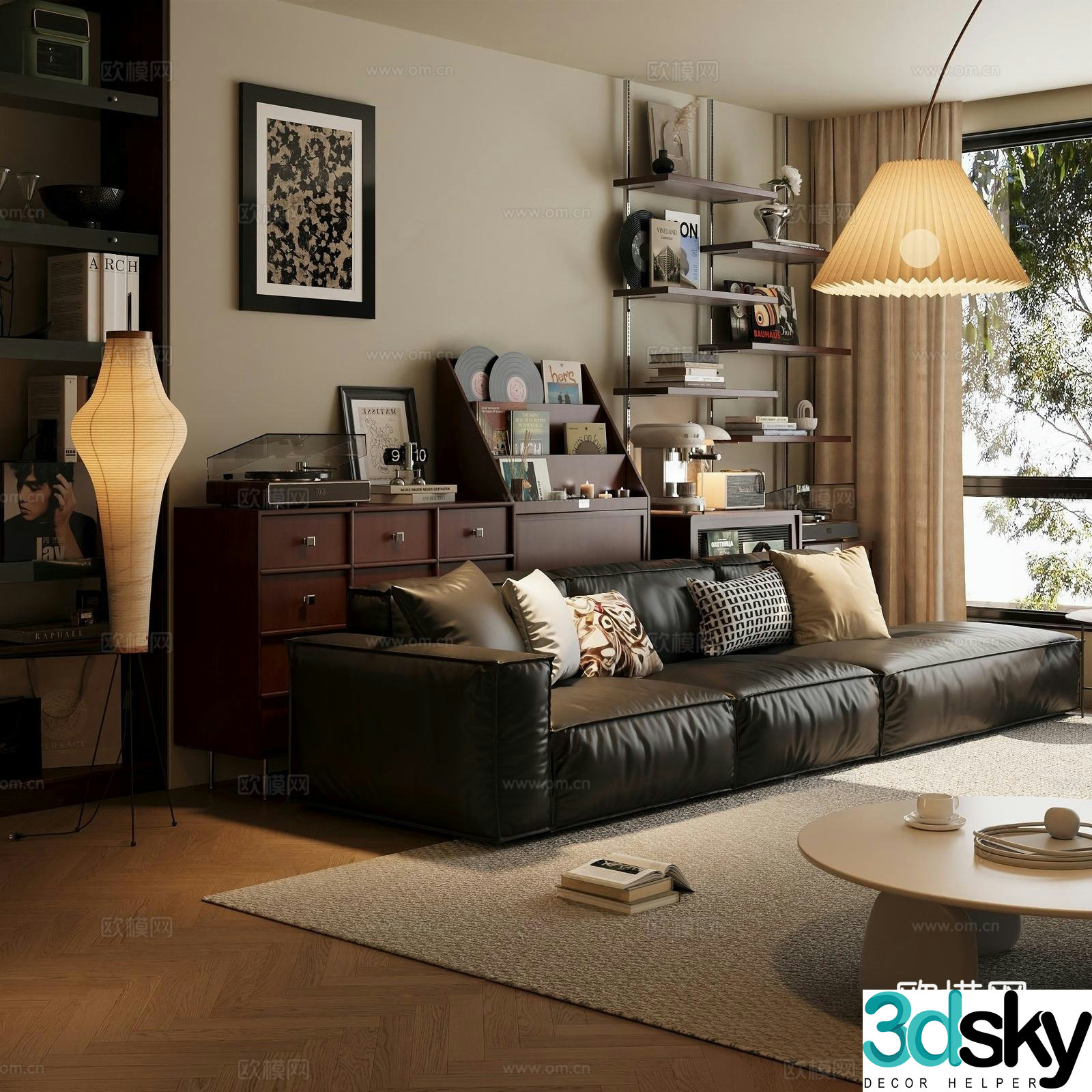 Modern living room_Sofa coffee table combination 3D model