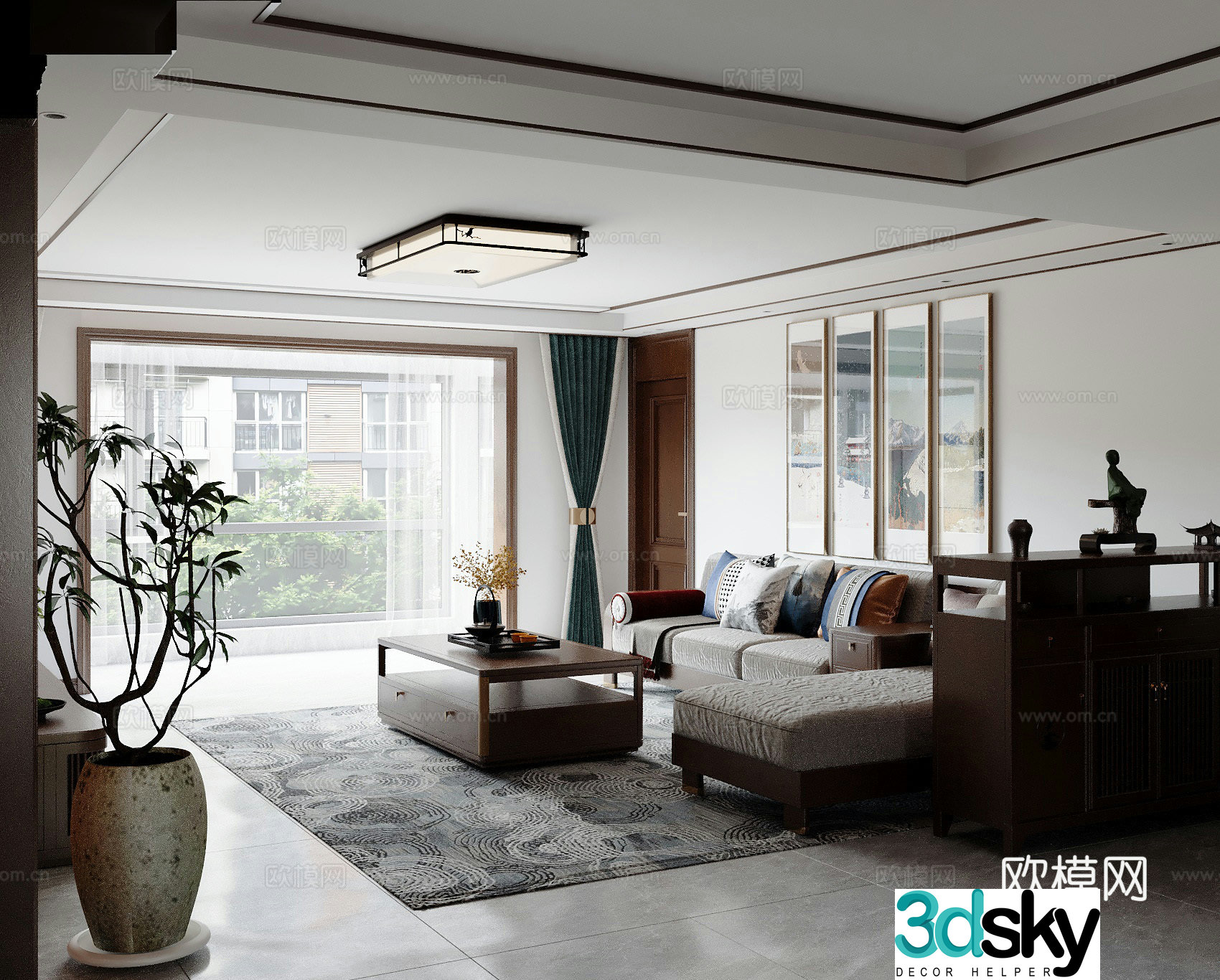 New Chinese living room 3D model