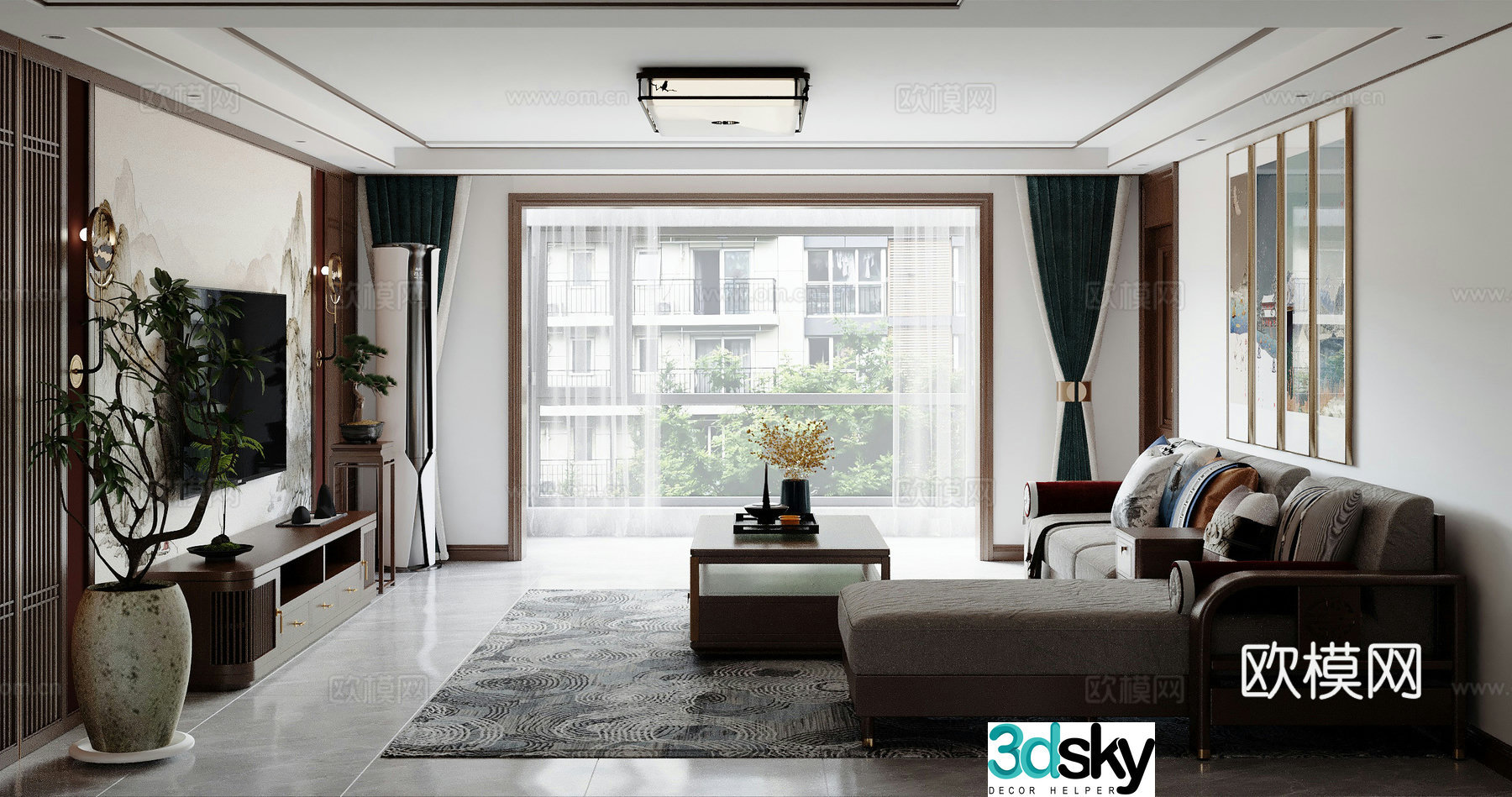 New Chinese living room 3D model