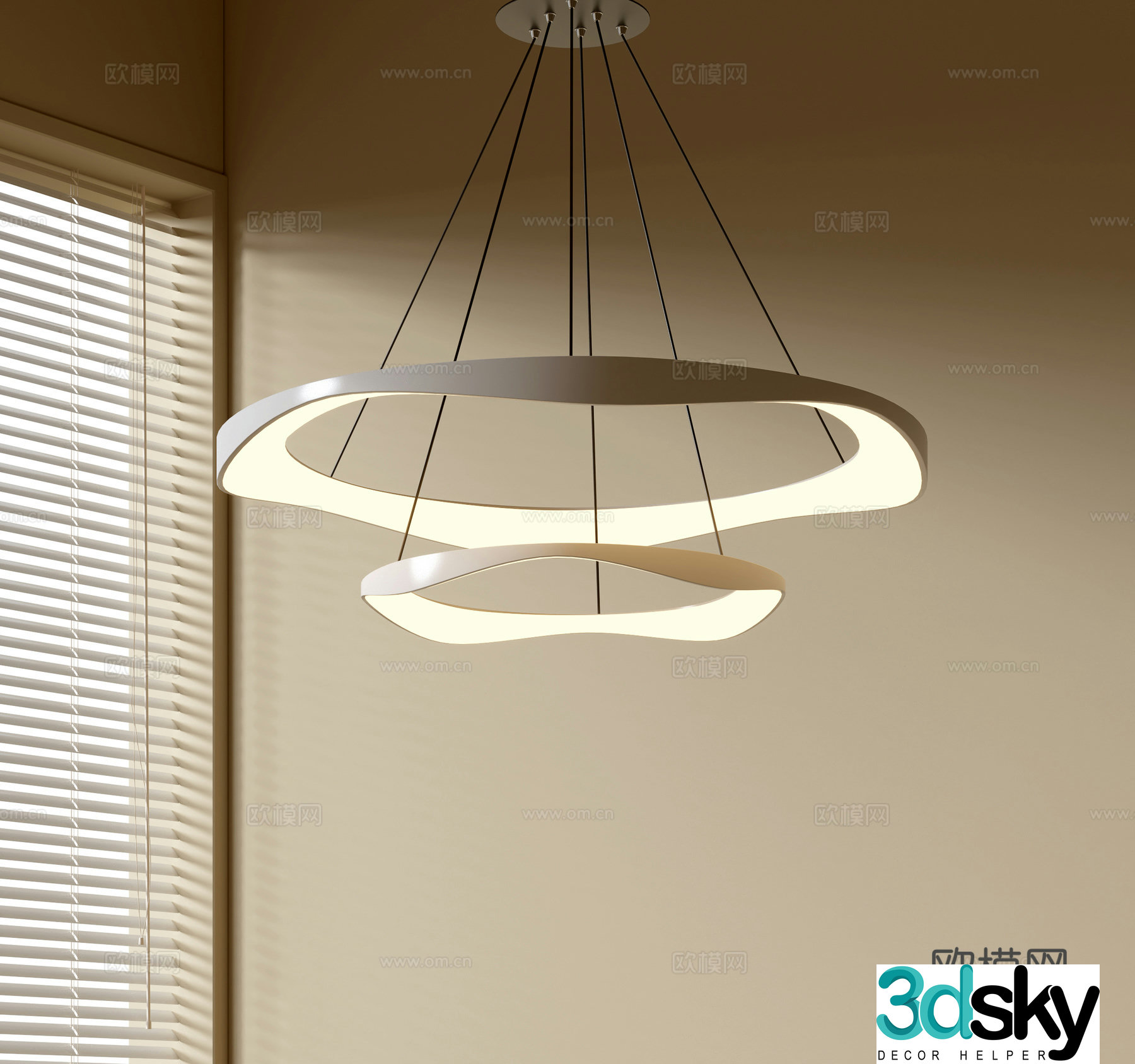 Modern simple chandeliers Nordic style chandeliers Mediterranean style chandeliers Study lamp combination Restaurant lamp 3D model
