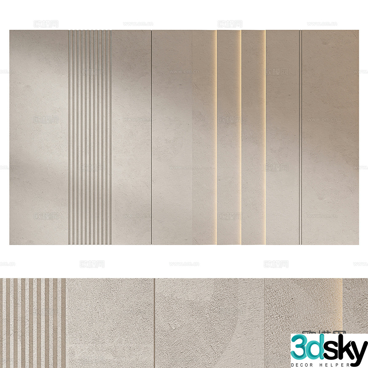 Modern minimalist background wall 3d model