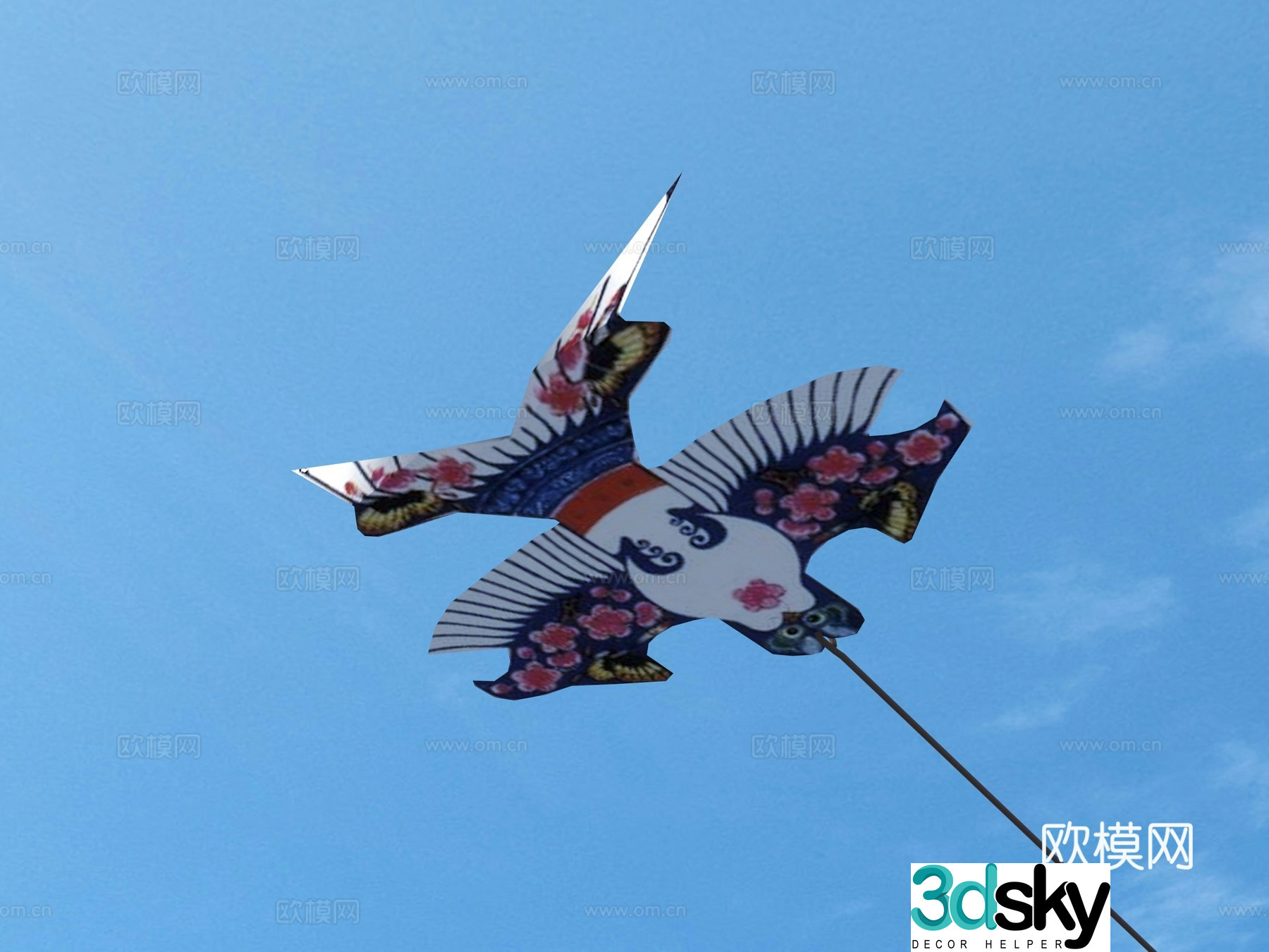 Kite toys ornaments decorative 3d model