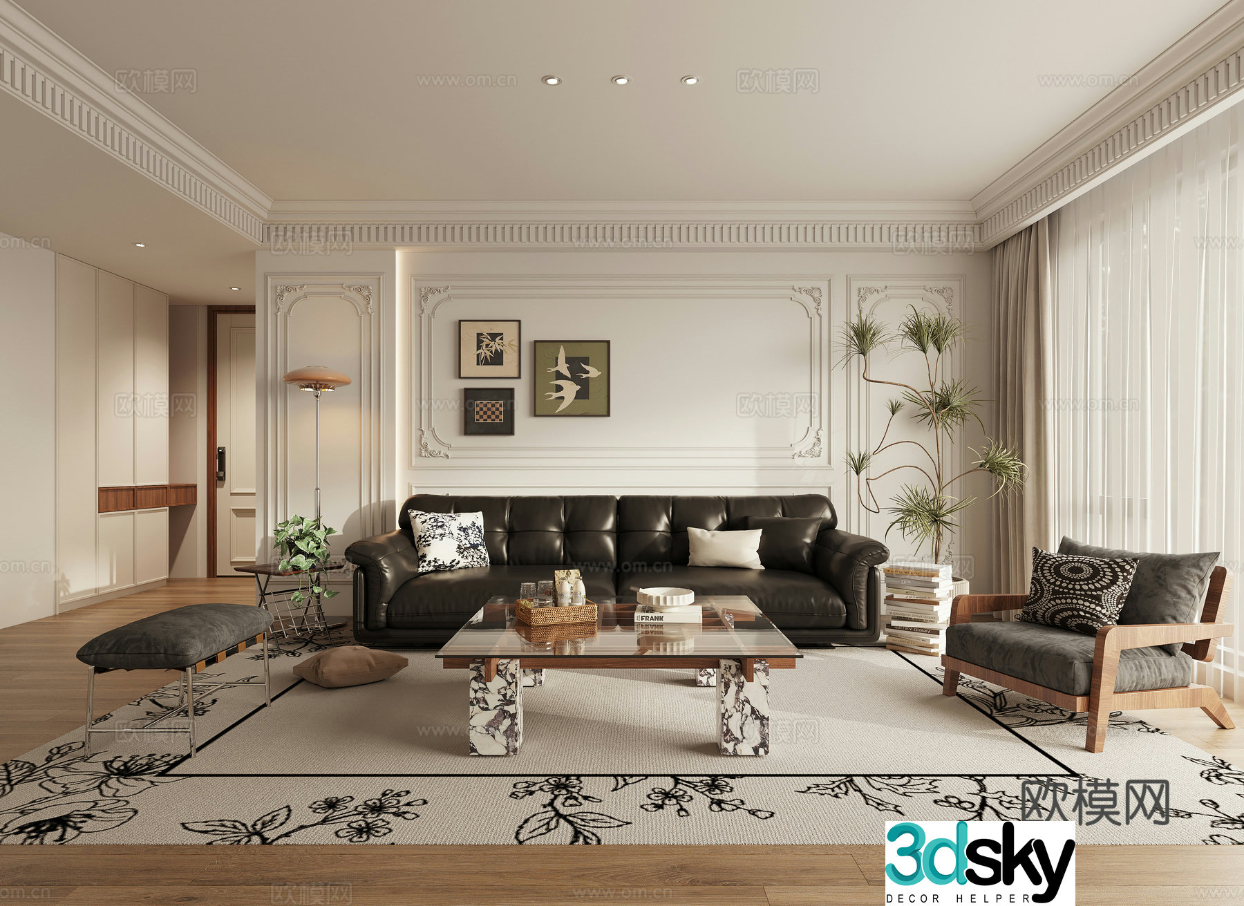 French living room 3d model