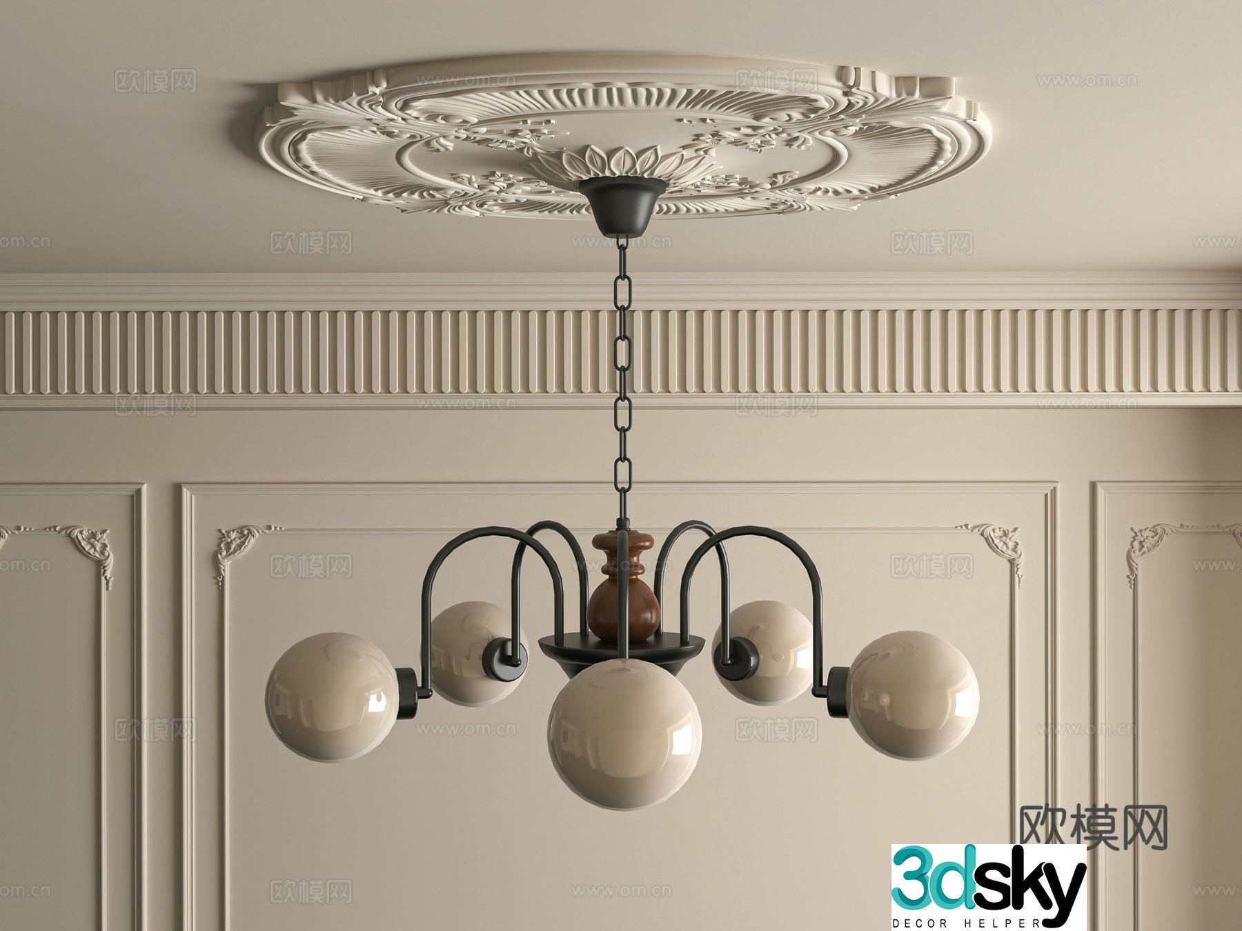 French chandeliers 3d model