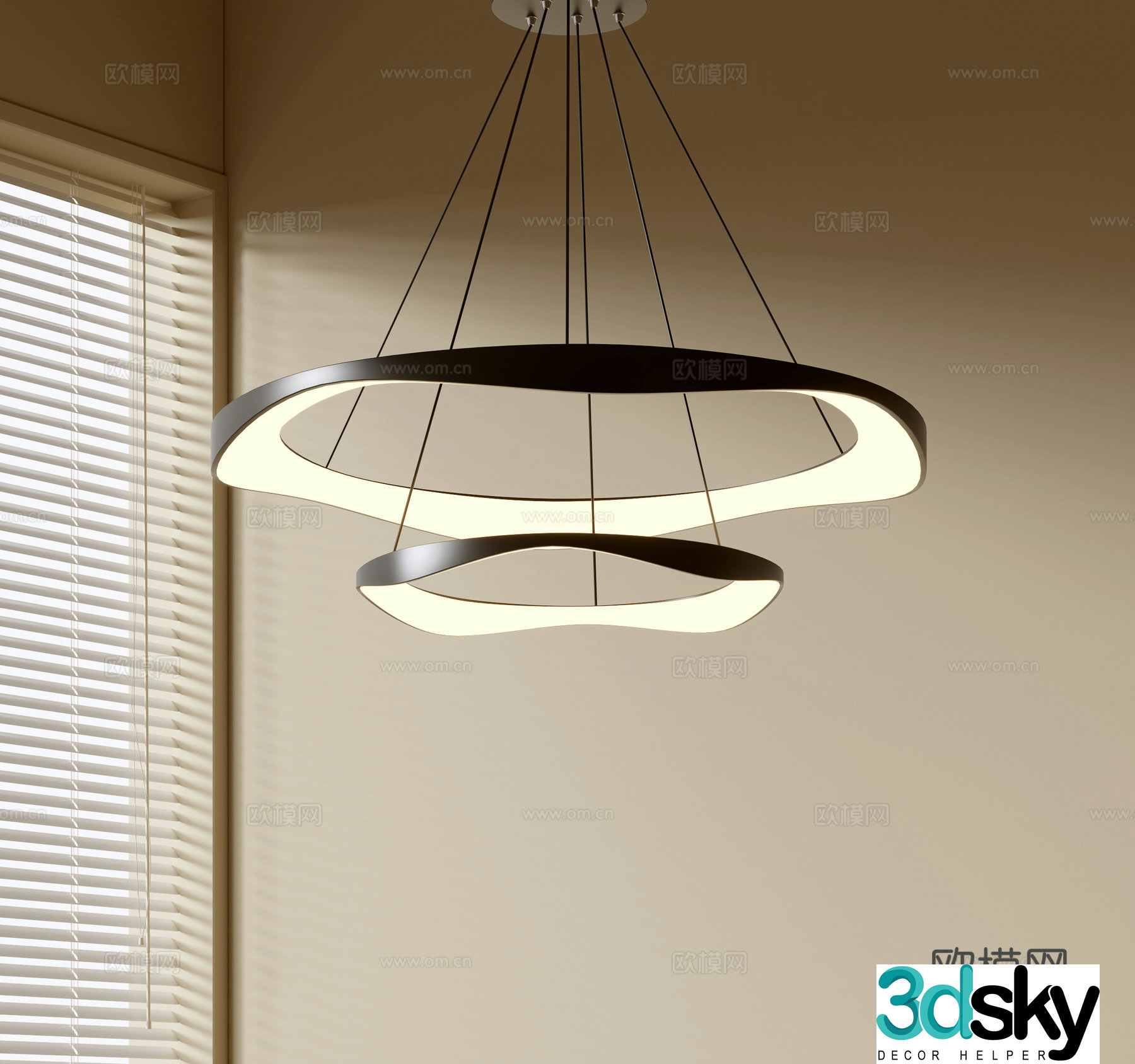 Modern simple chandeliers Nordic style chandeliers Mediterranean style chandeliers Study lamp combination Restaurant lamp 3D model