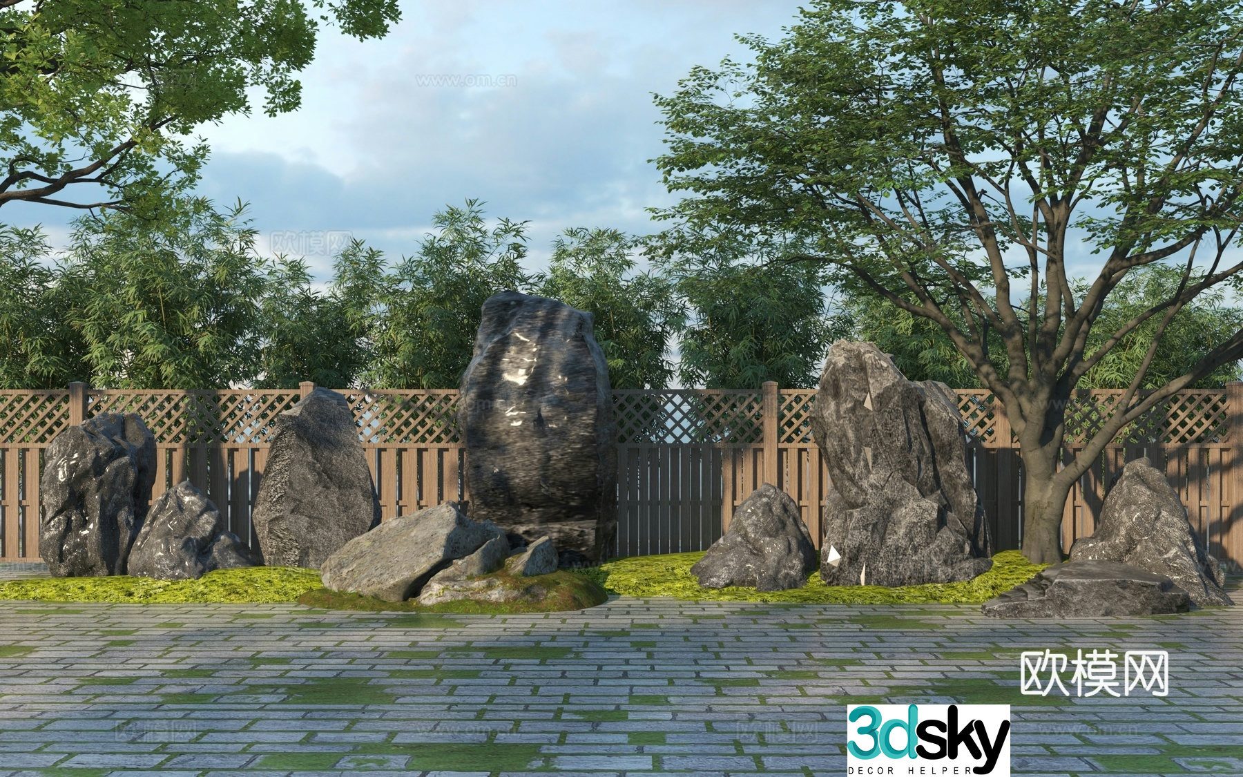 New Chinese landscape Stone combination 3D model