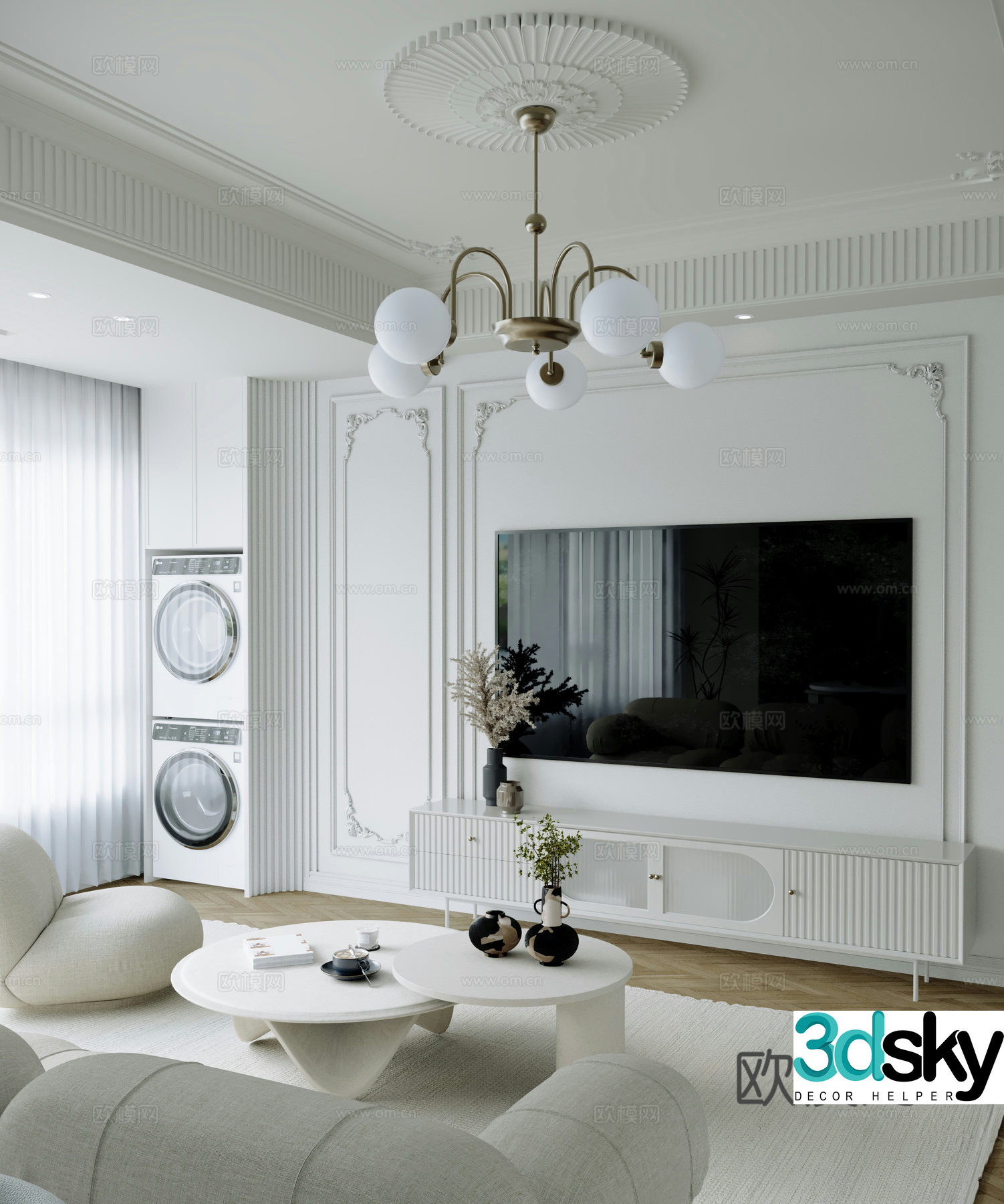 French living room 3d model