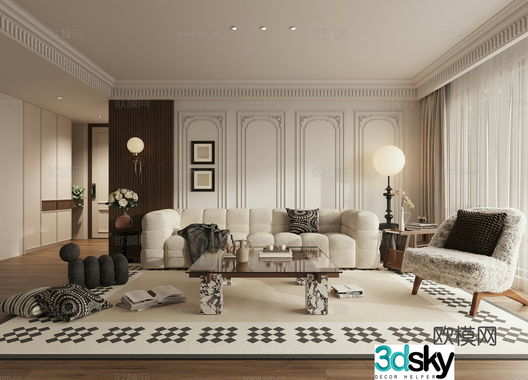French medieval living room 3d model