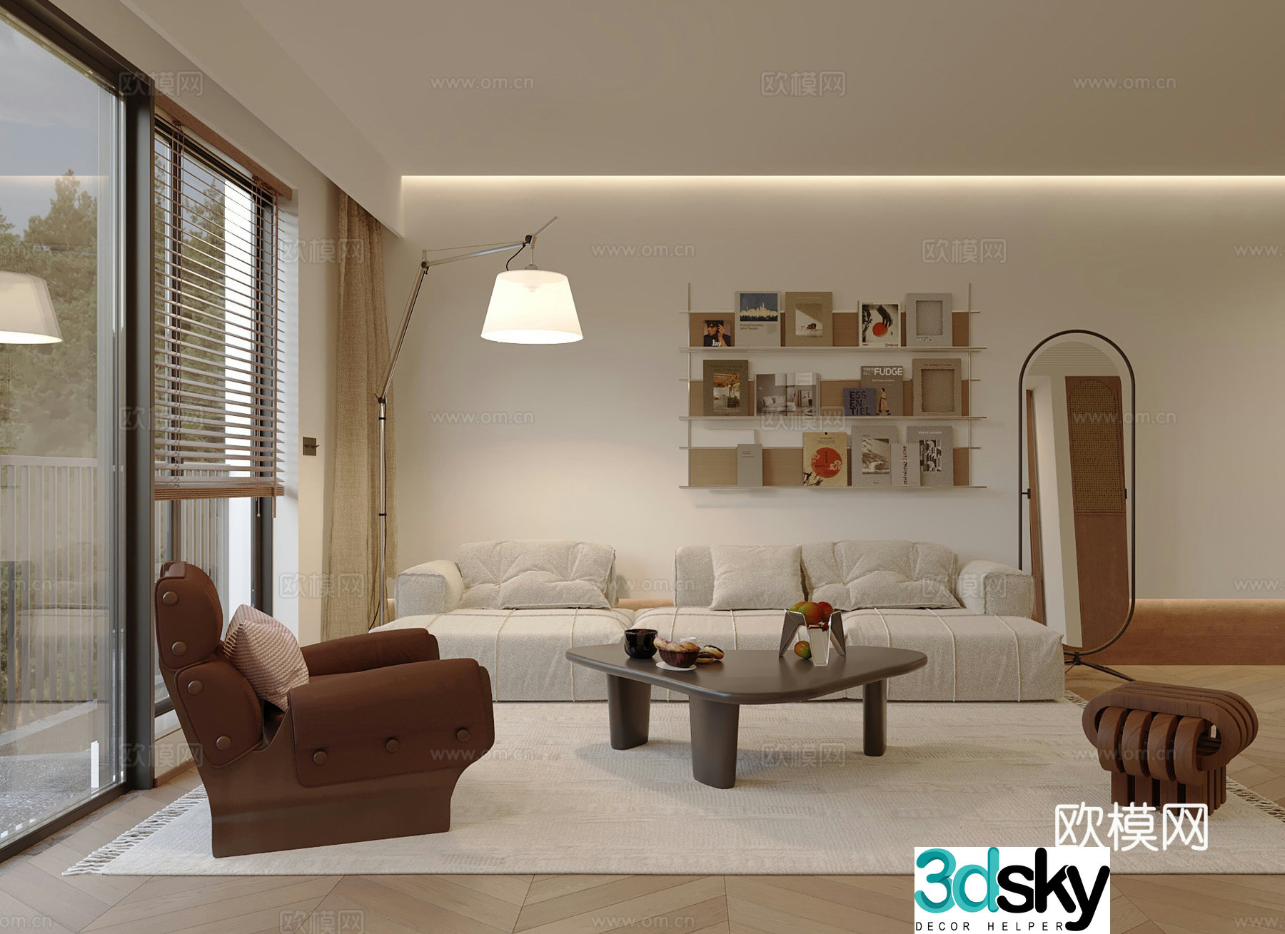 Middle-aged living room 3d model