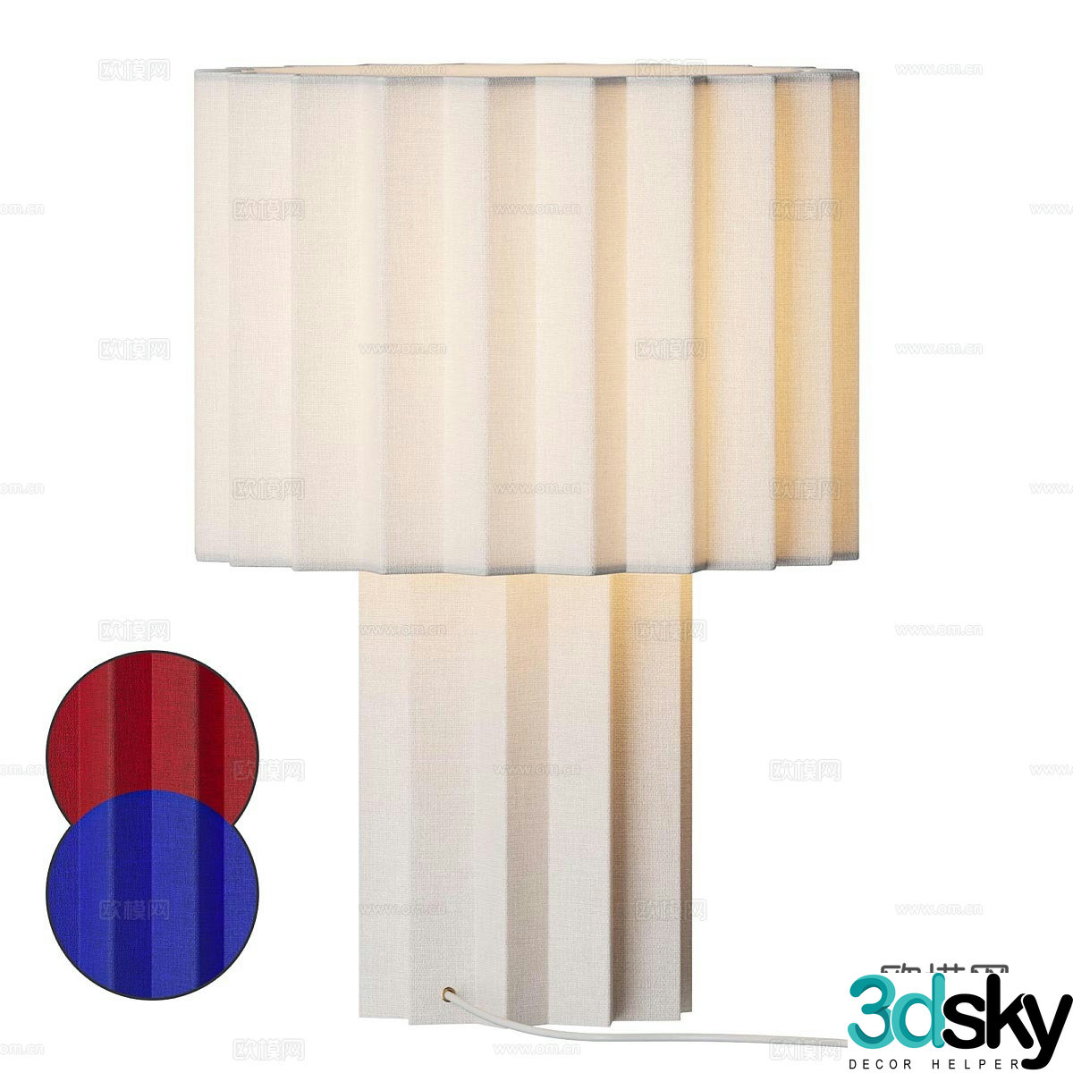 New Chinese style fabric table lamp 3D model