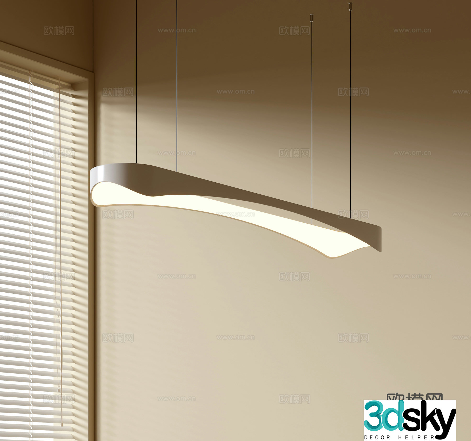 Modern simple chandeliers Nordic style chandeliers Mediterranean style chandeliers Study lamp combination Restaurant lamp 3D model