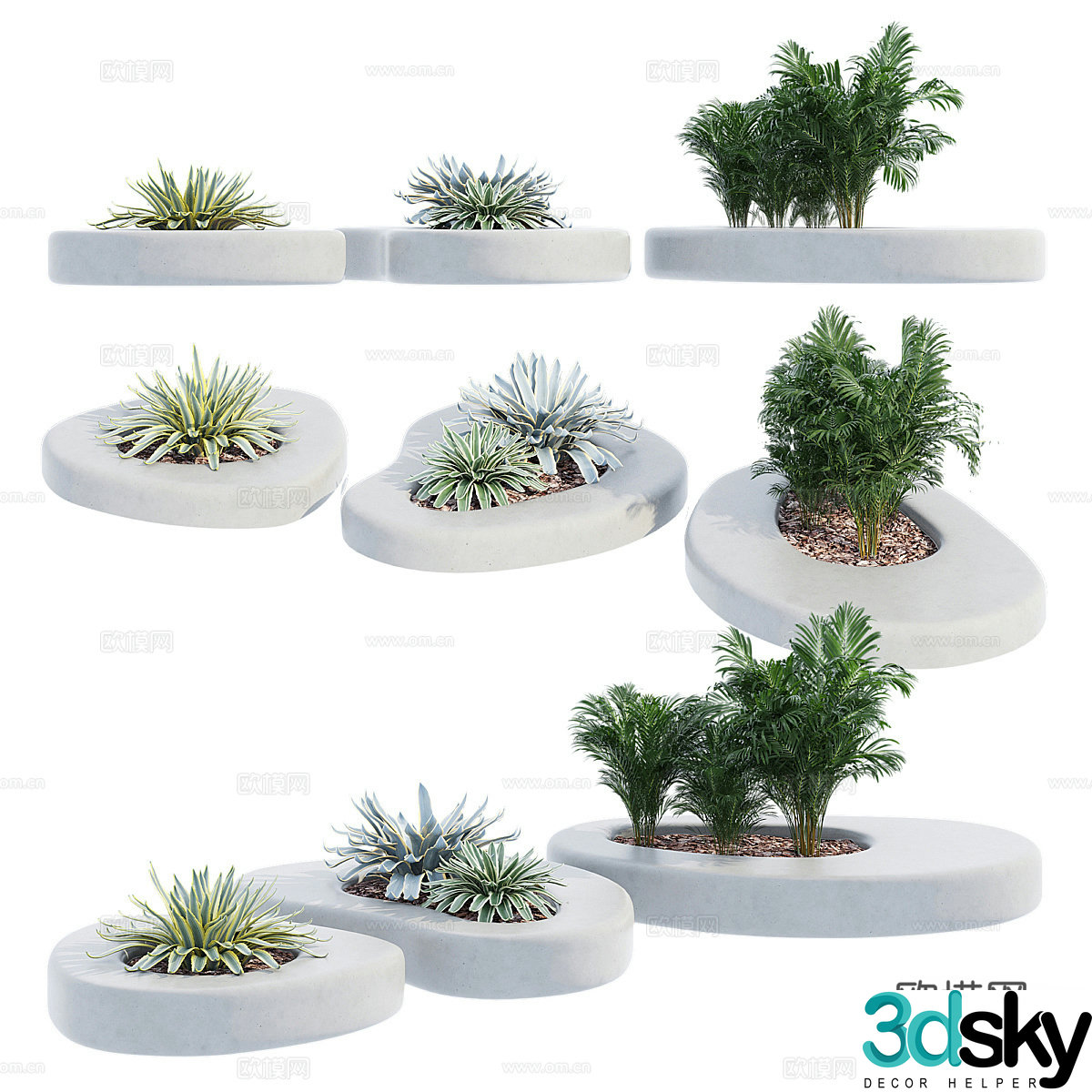 Flower bed 3d model