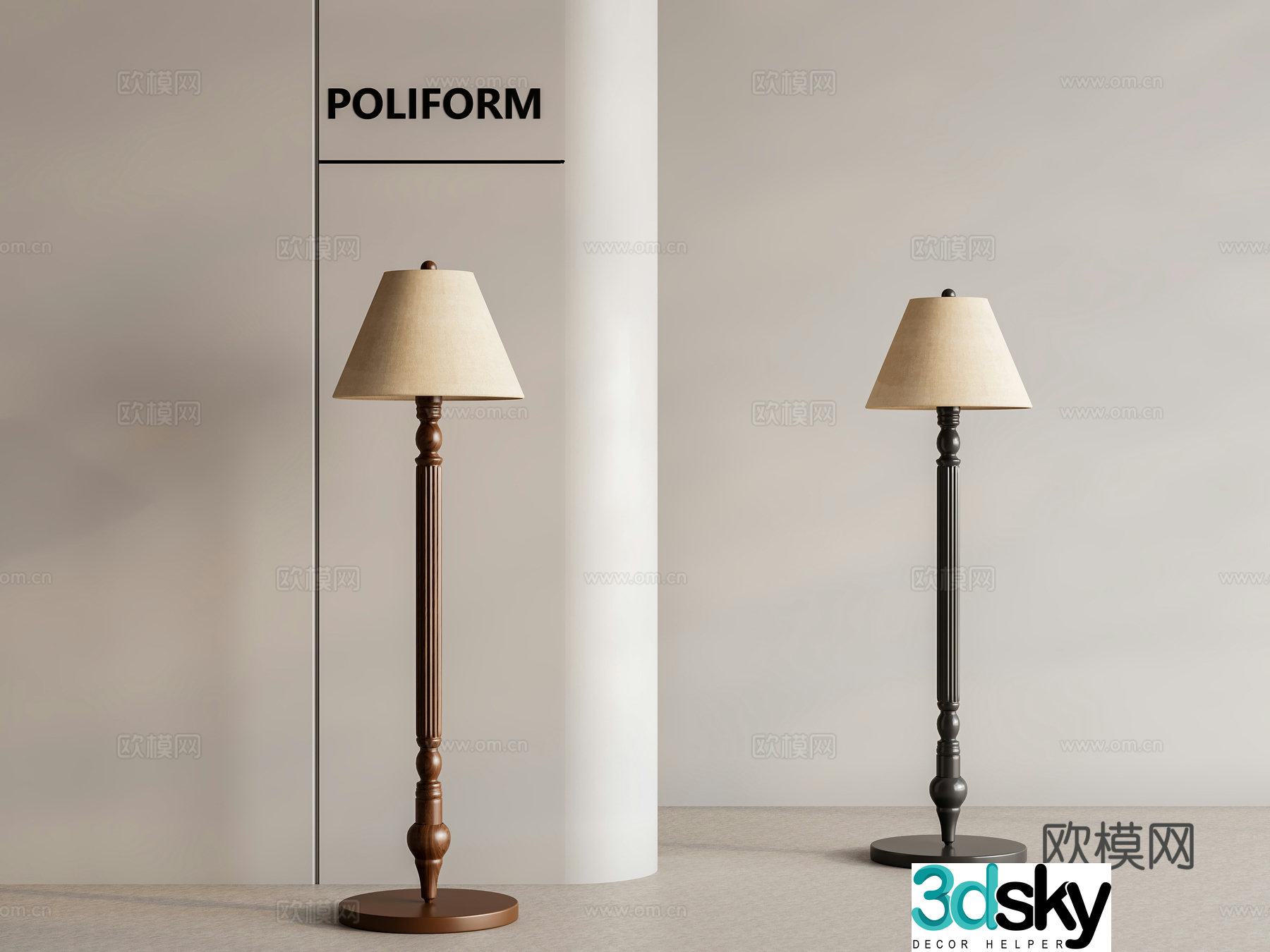 French floor lamp retro floor lamp Chinese retro floor lamp French retro floor lamp 3d model