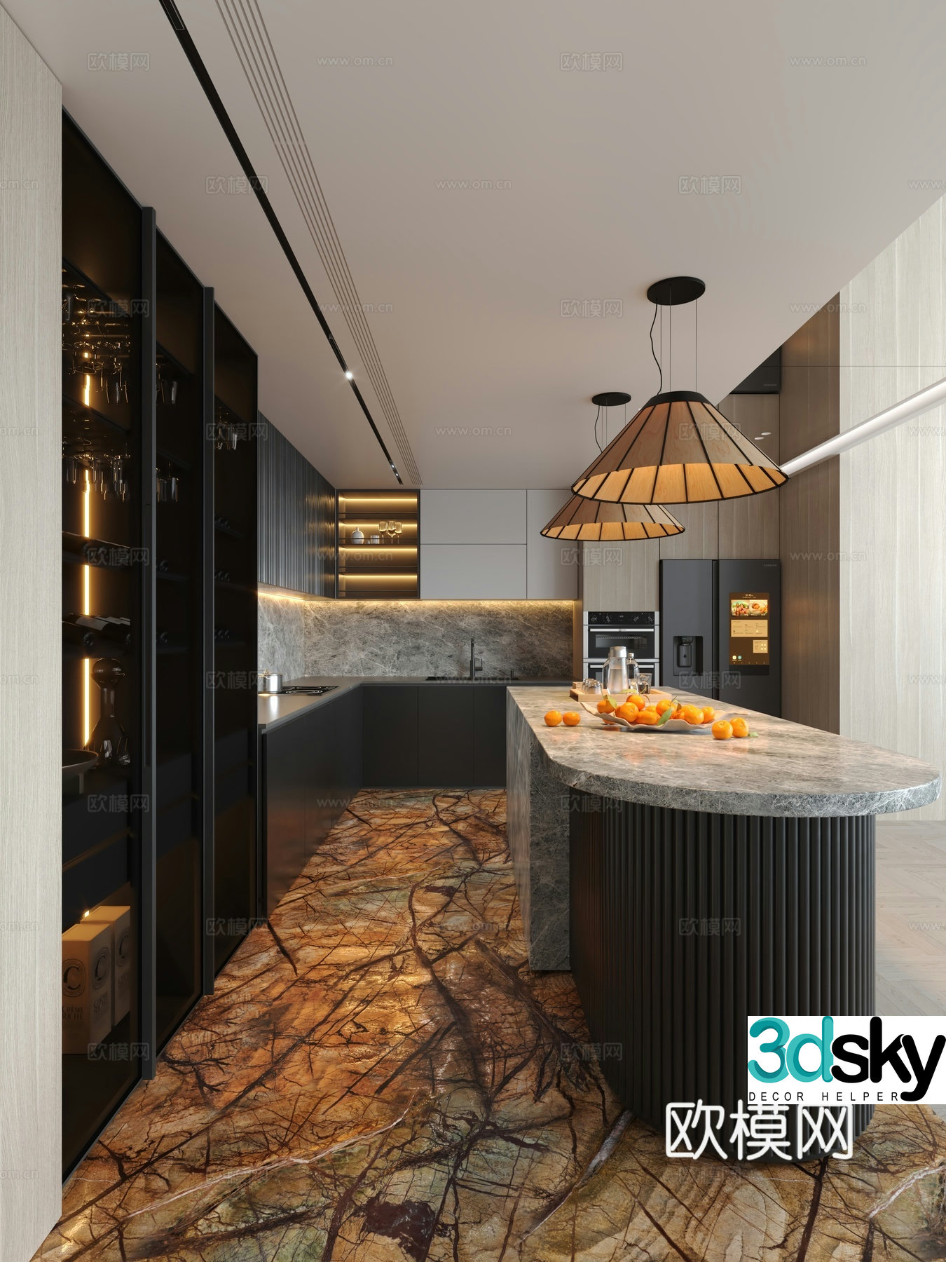 Kitchen Restaurant Bar Bar Chair 3D Model