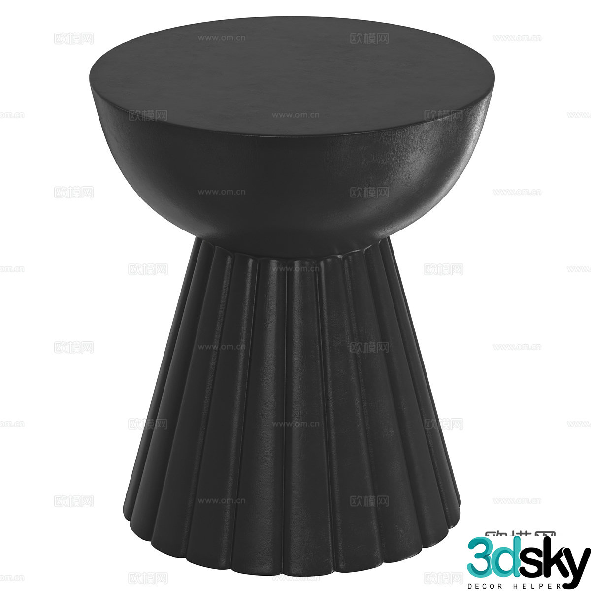 Modern dark wind edge round 3d model
