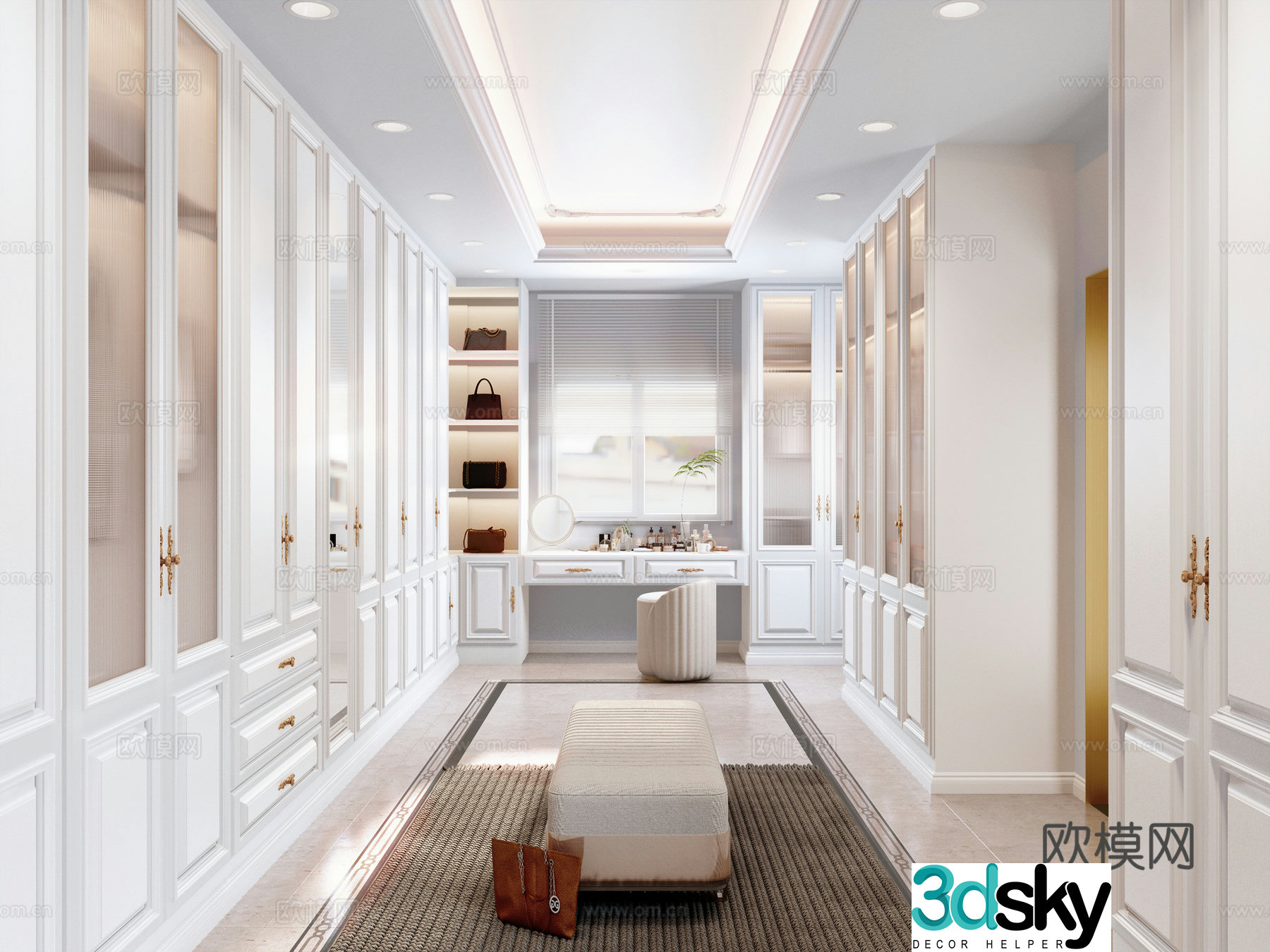 European style cloakroom 3D model 3D model