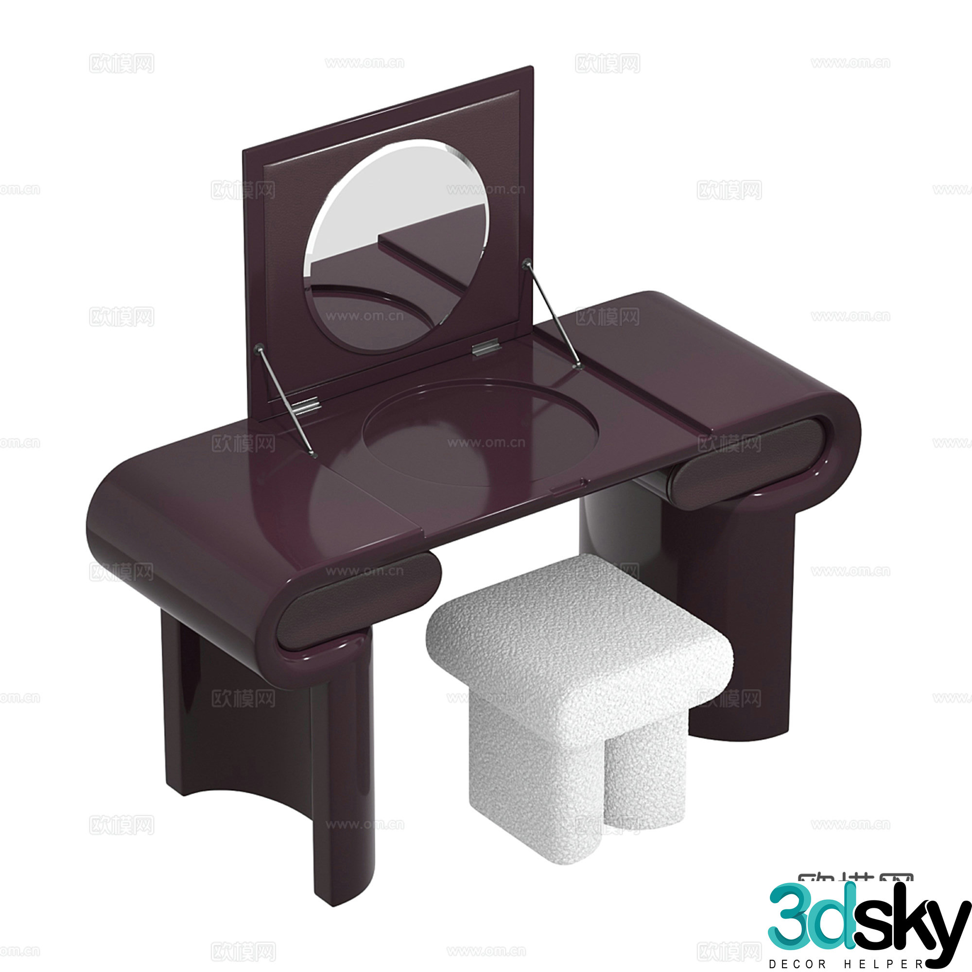 Modern dressing table combination 3d model