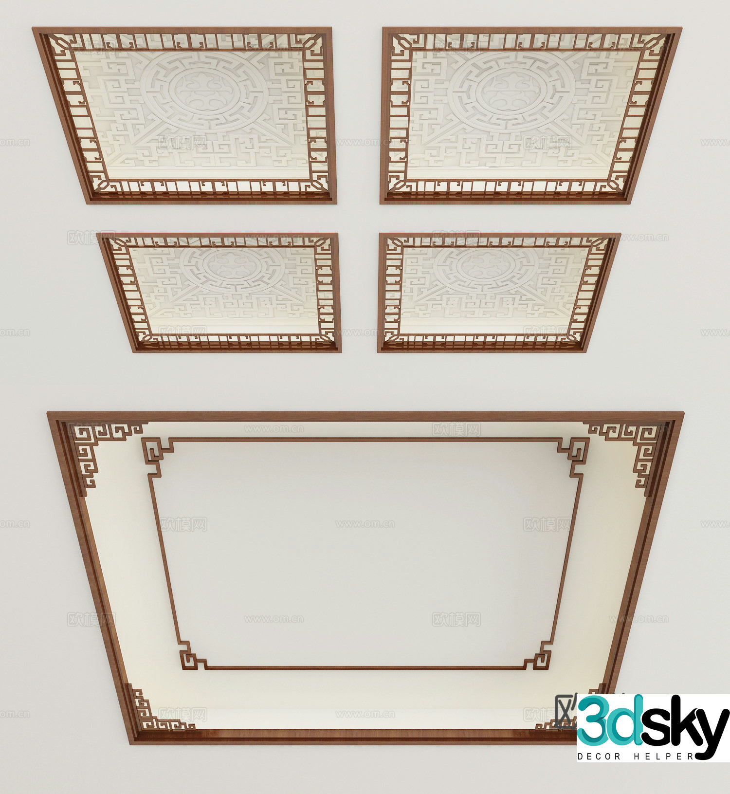 New Chinese style ceiling 3D model