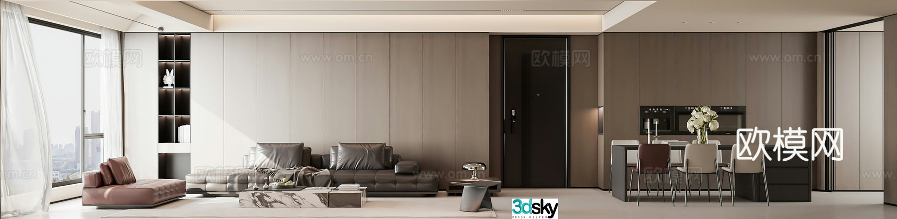 Modern Italian dining room 3d model