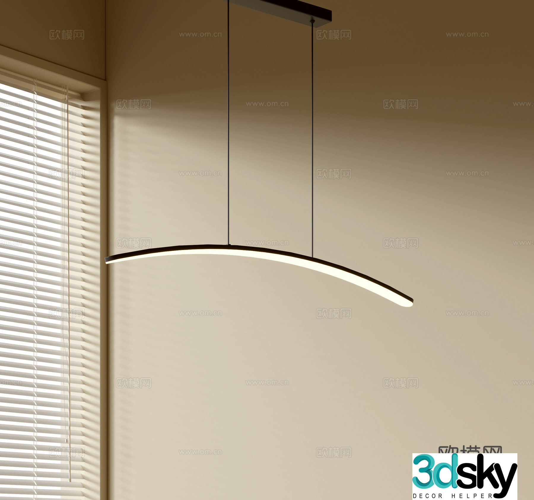 Modern simple chandeliers Nordic style chandeliers Mediterranean style chandeliers Study lamp combination Restaurant lamp 3D model