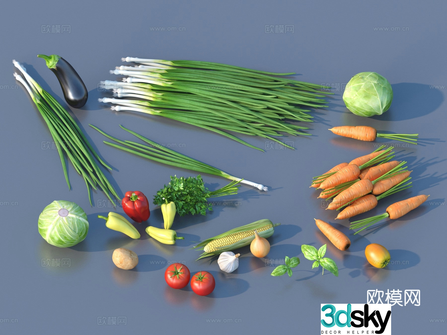 tomatoes tomatoes vegetables coriander side dishes 3d model