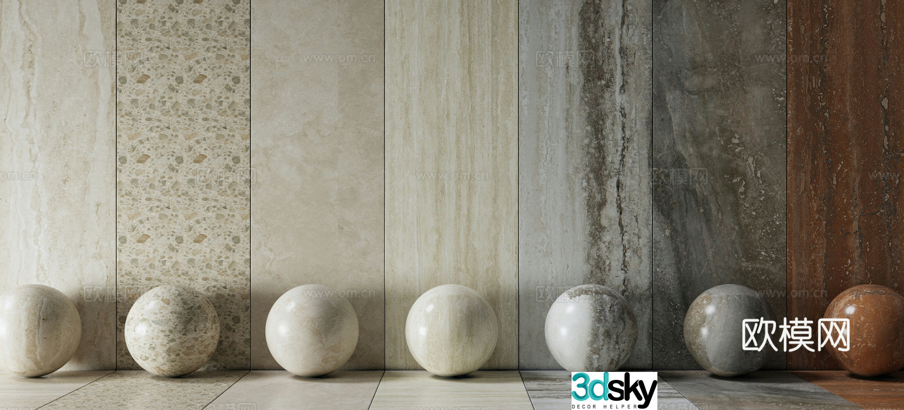 Marble Art Paint Ceramic Tiles Rock Slab 3D Model
