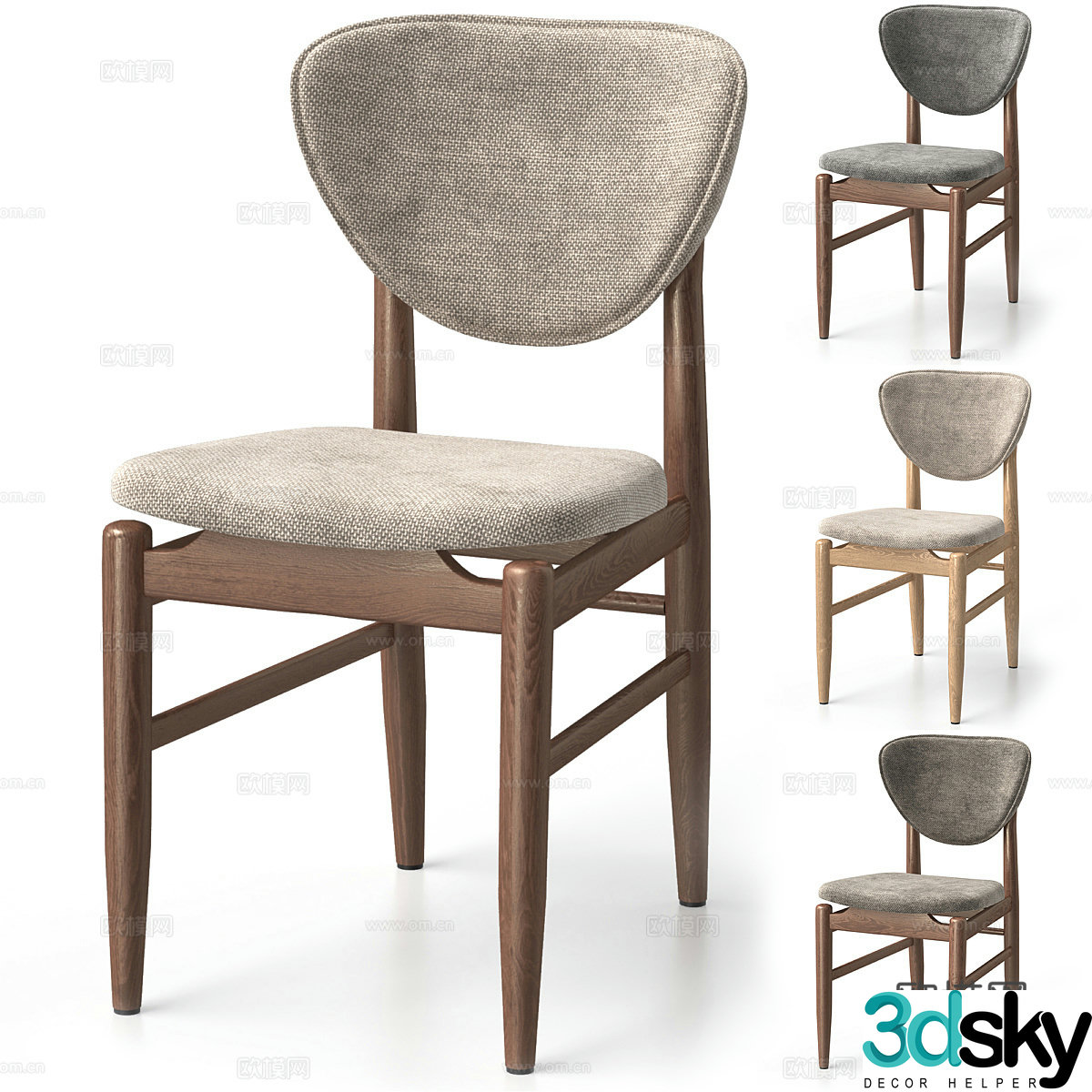 New Chinese single chair 3D model