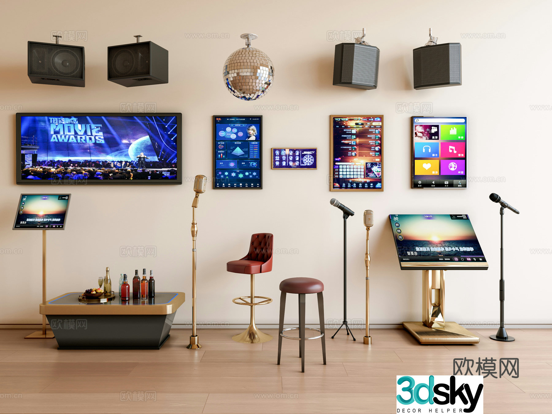 Song order machine Song order station KTV song order screen Audio microphone display Self-service machine 3D model