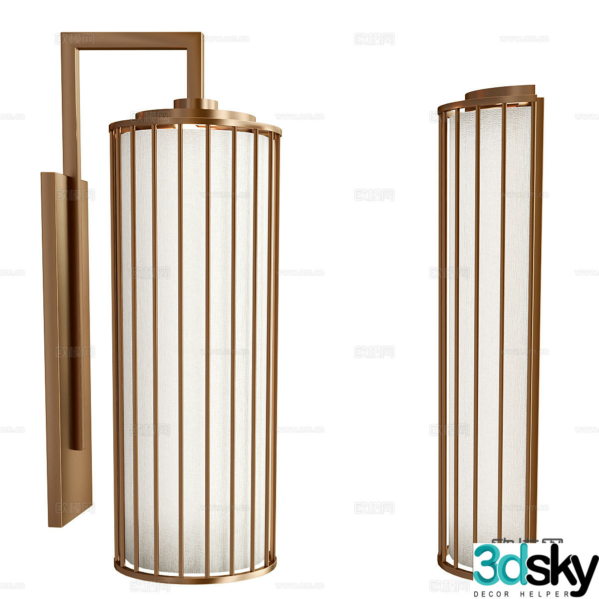 New Chinese metal wall lamp 3D model