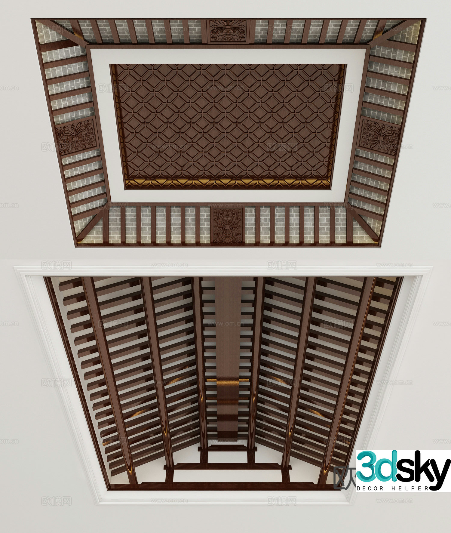 New Chinese style ceiling 3D model