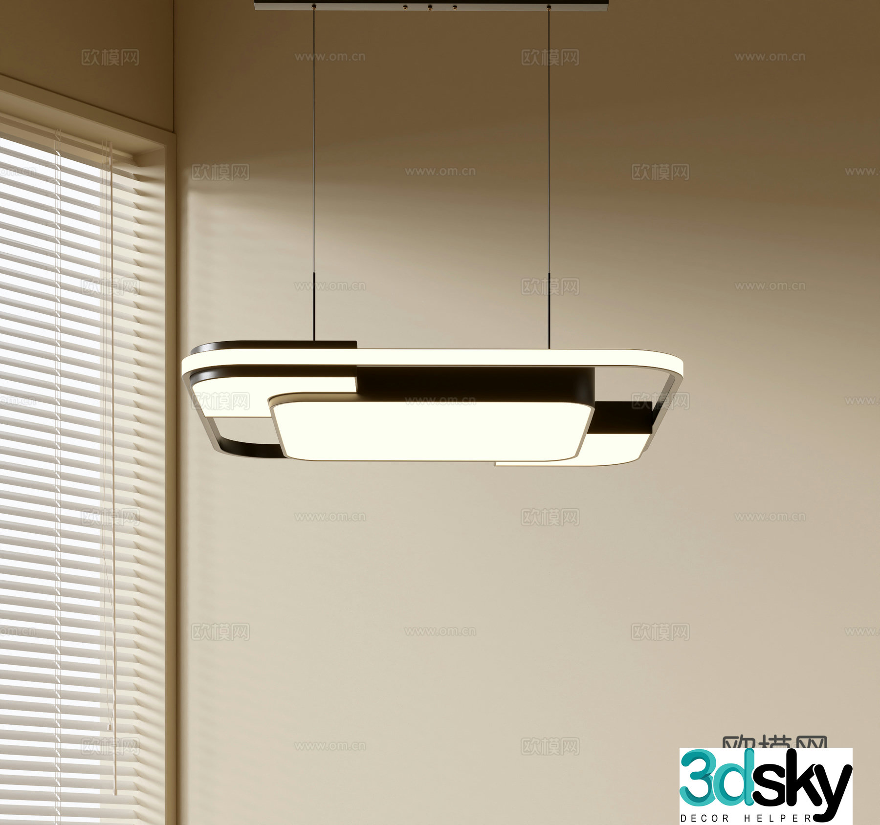 Modern simple chandeliers Nordic style chandeliers Mediterranean style chandeliers Study lamp combination Restaurant lamp 3D model