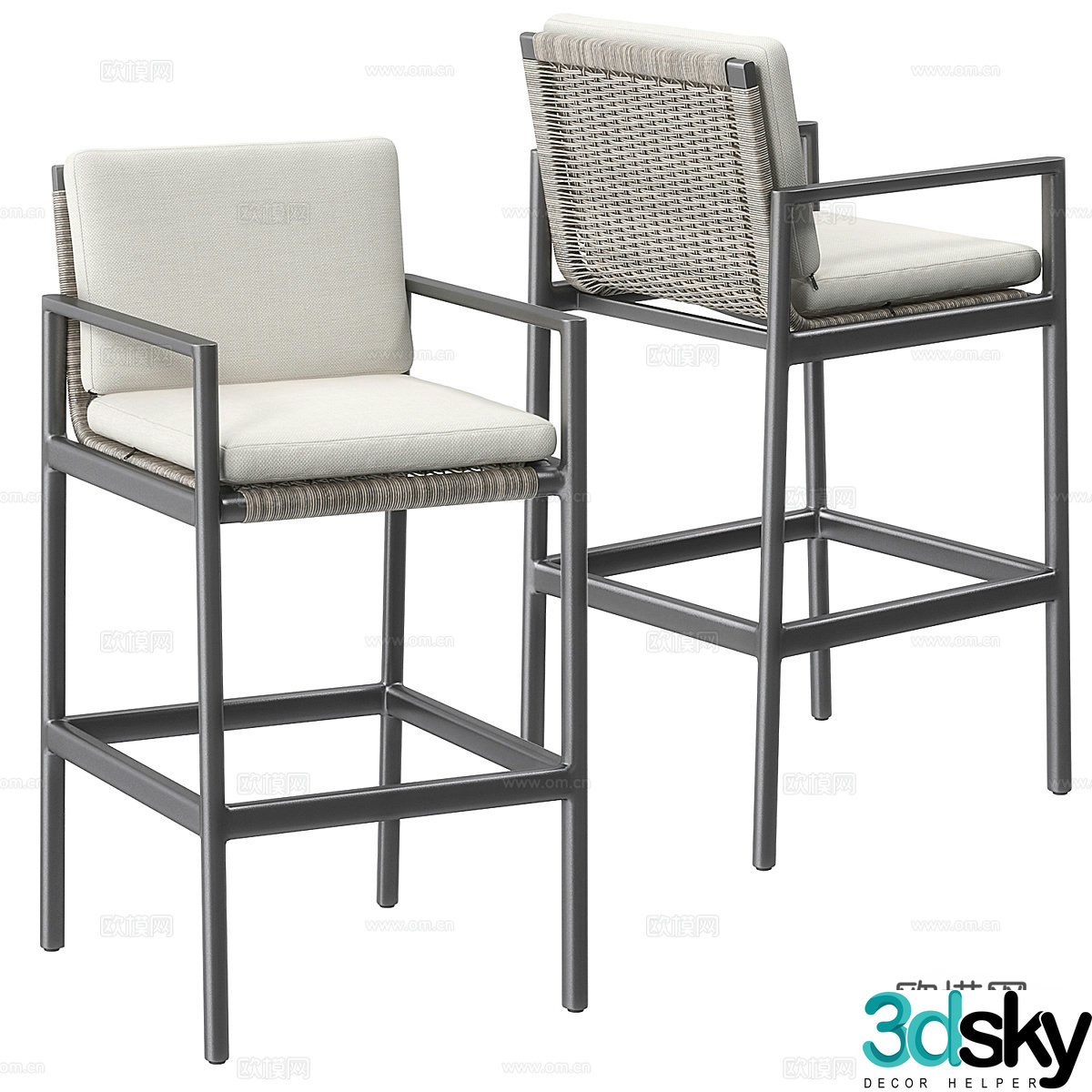 New Chinese bar chair 3d model