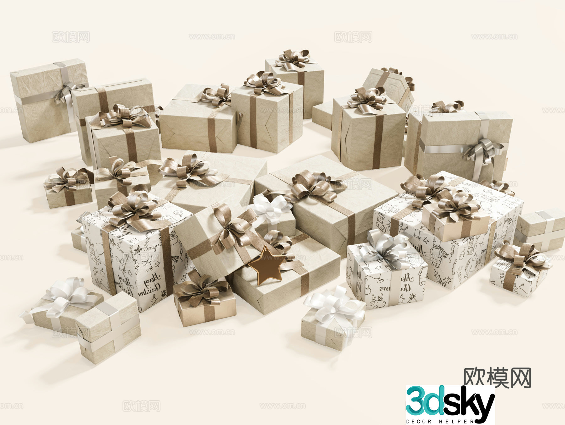 Modern Gift Box Gift Box Gift Box Ornaments Gift Christmas Gifts Heap Packaging 3d Model