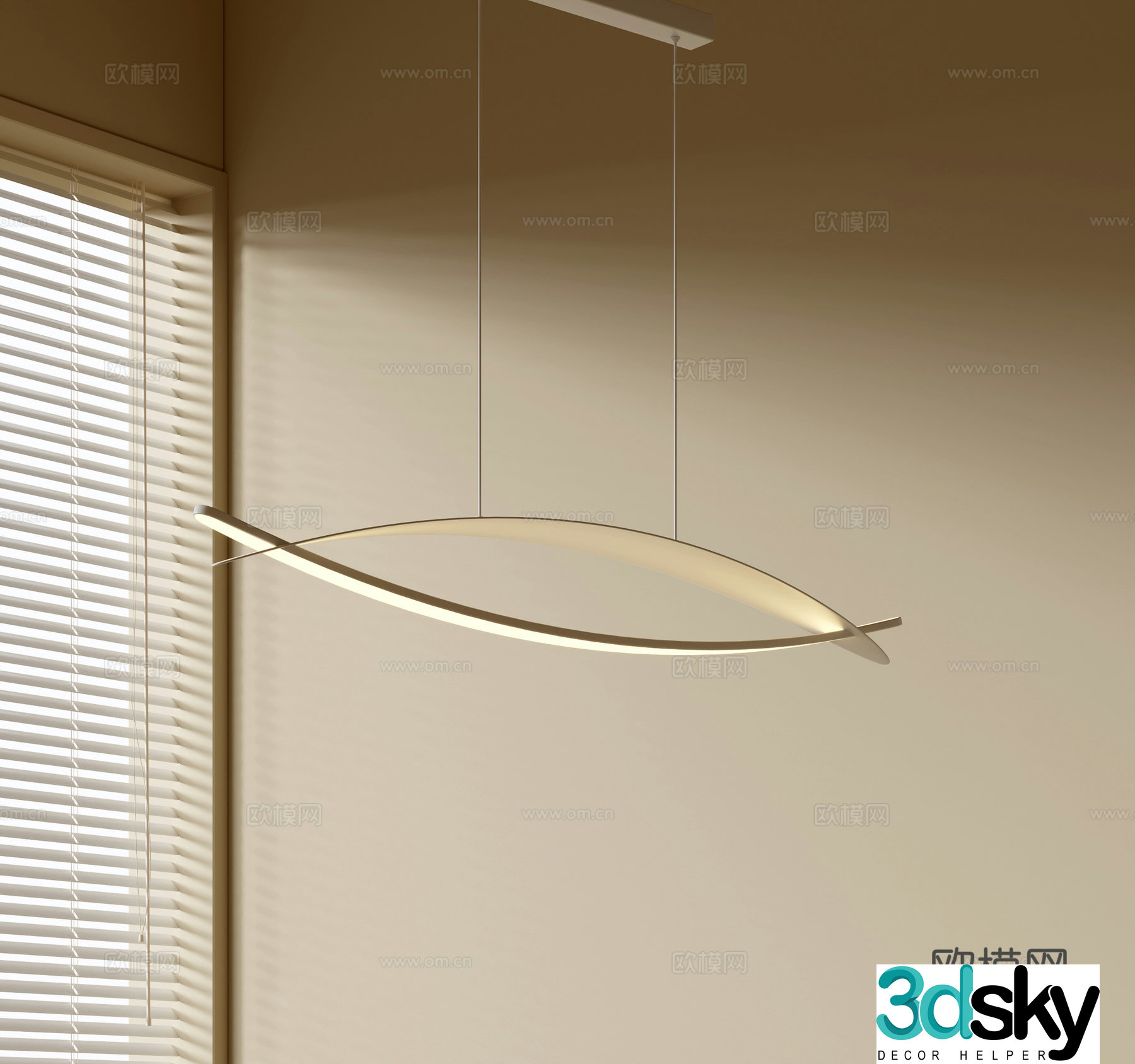 Modern simple chandeliers Nordic style chandeliers Mediterranean style chandeliers Study lamp combination Restaurant lamp 3D model